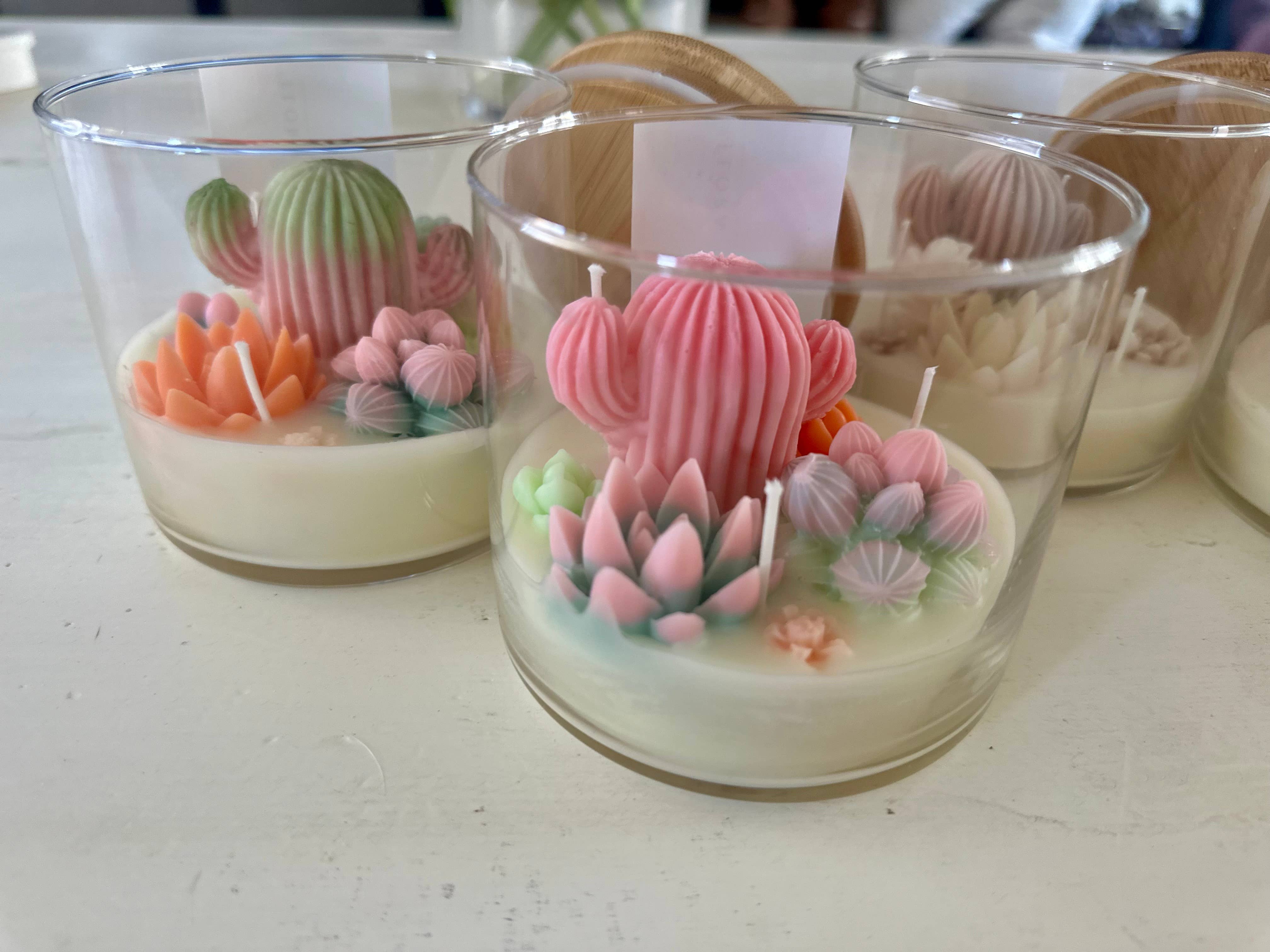 The Succulent Scented 3 Wick Cactus Candle Jar - Image 13