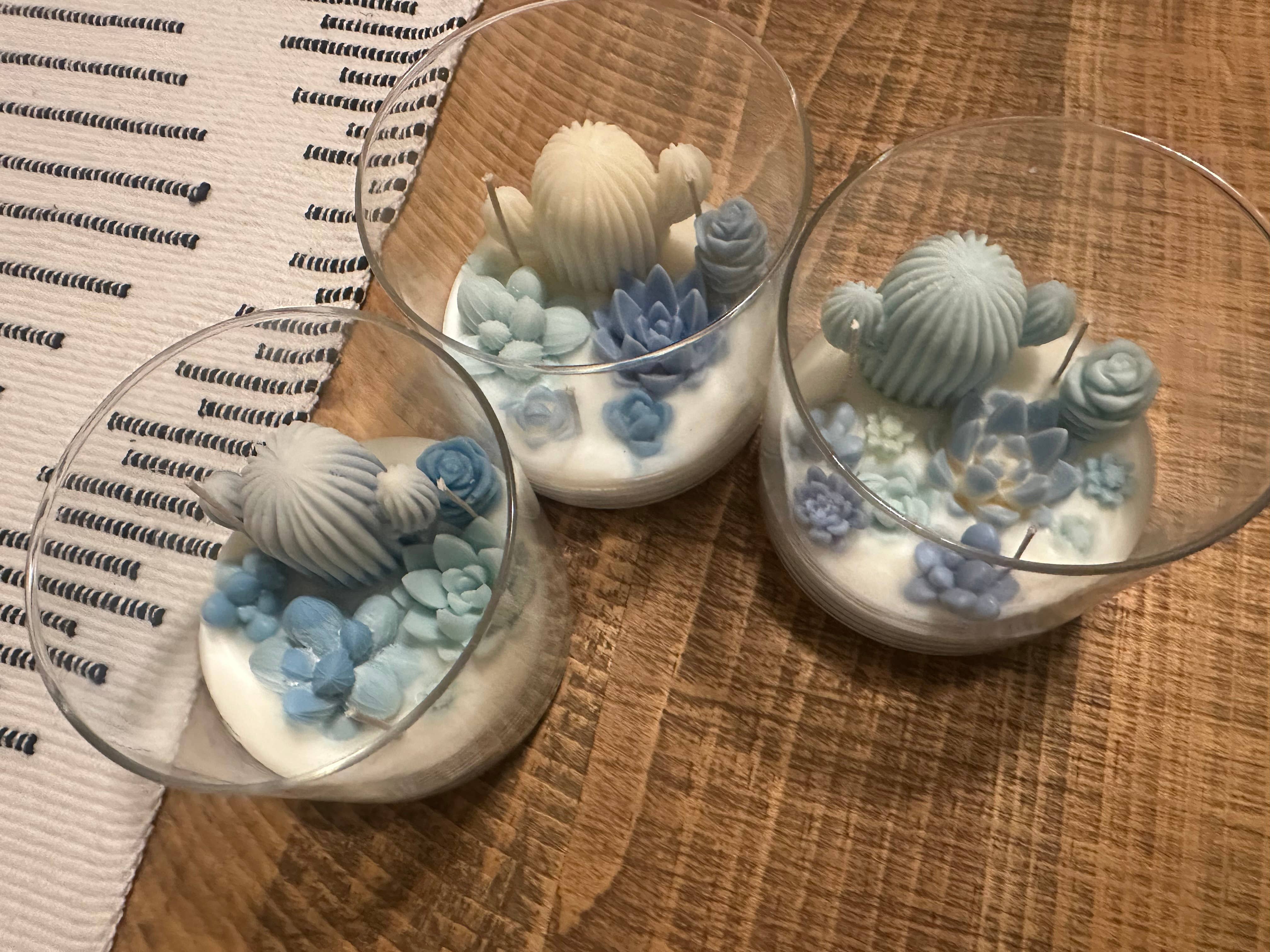The Succulent Scented 3 Wick Cactus Candle Jar - Image 21