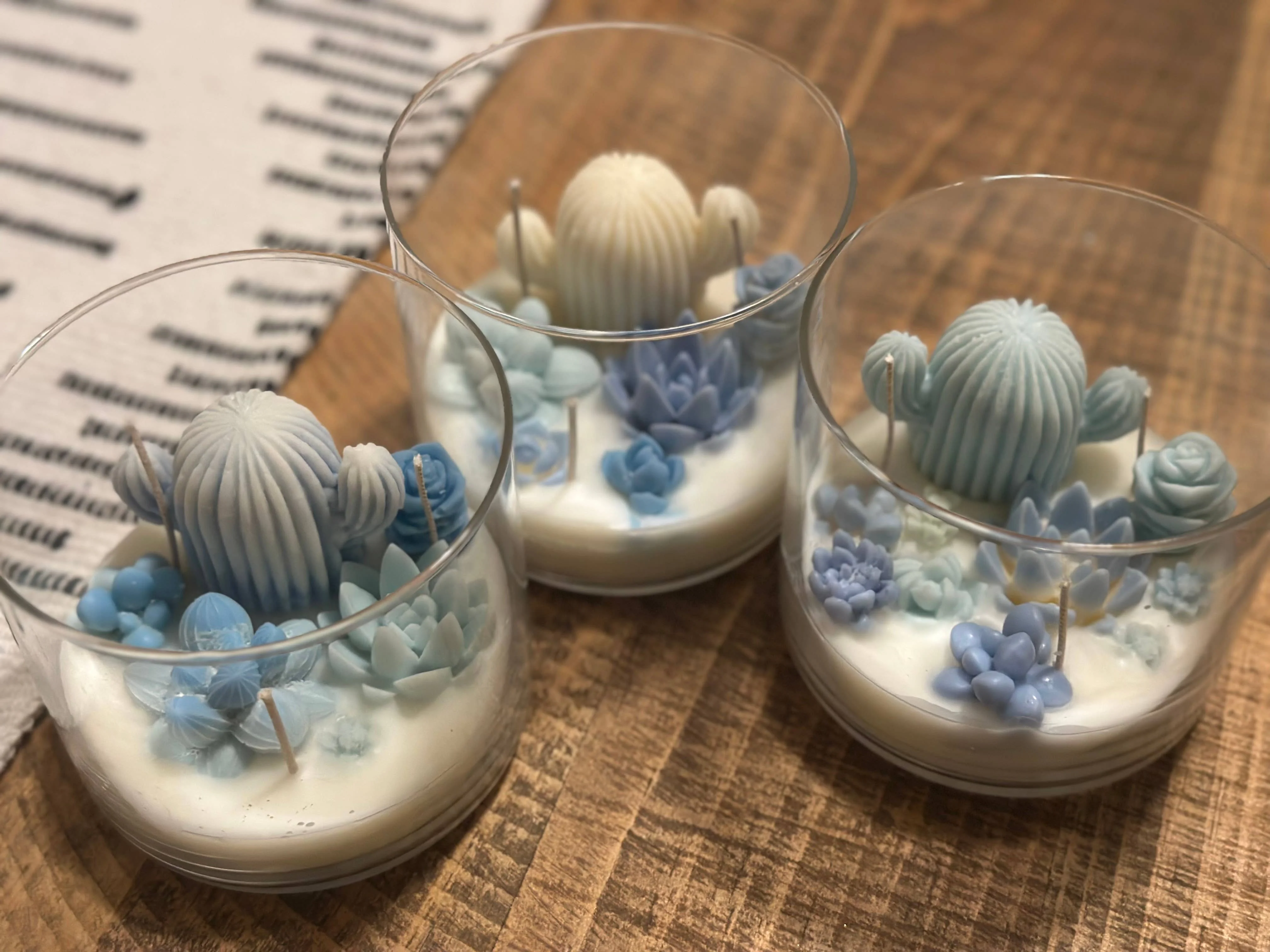 The Succulent Scented 3 Wick Cactus Candle Jar - Image 23