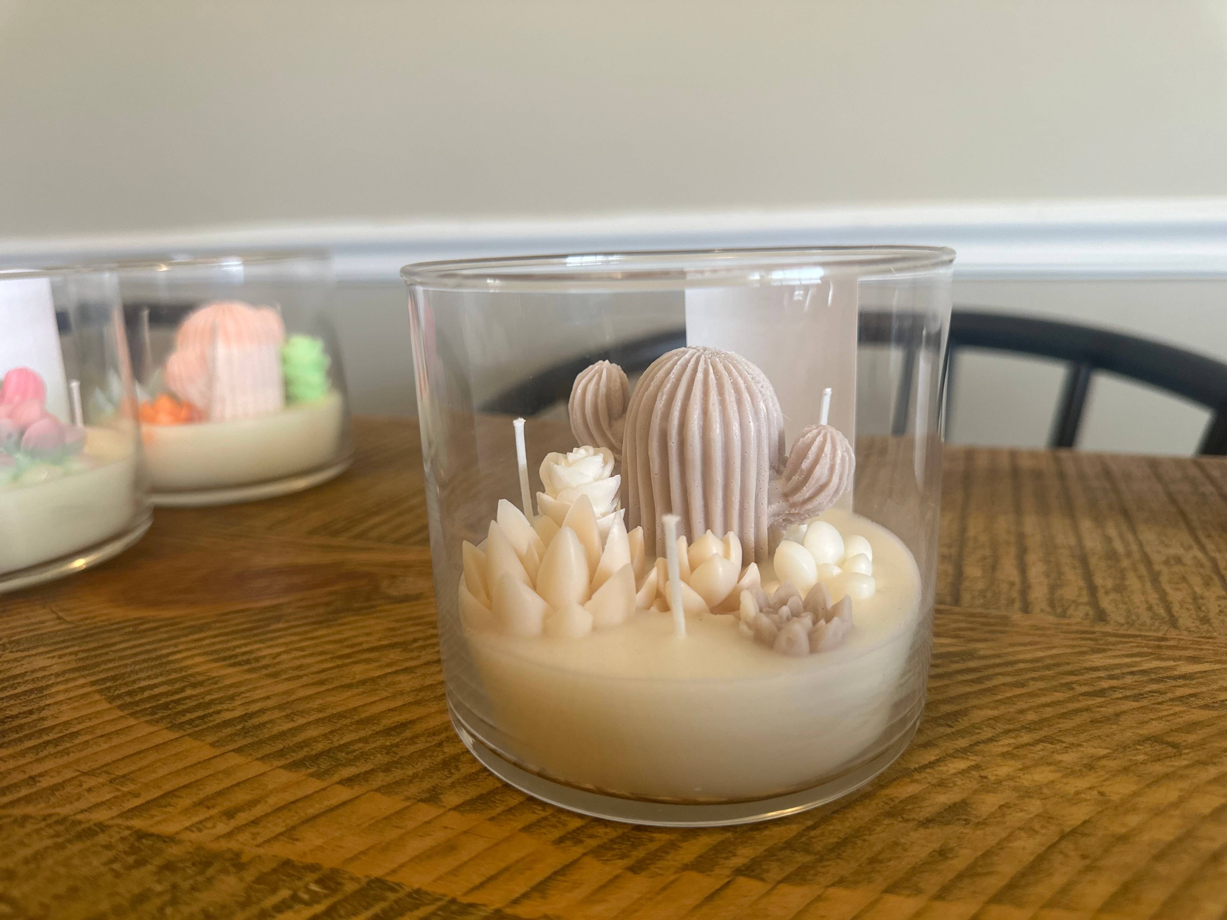 The Succulent Scented 3 Wick Cactus Candle Jar - Image 9