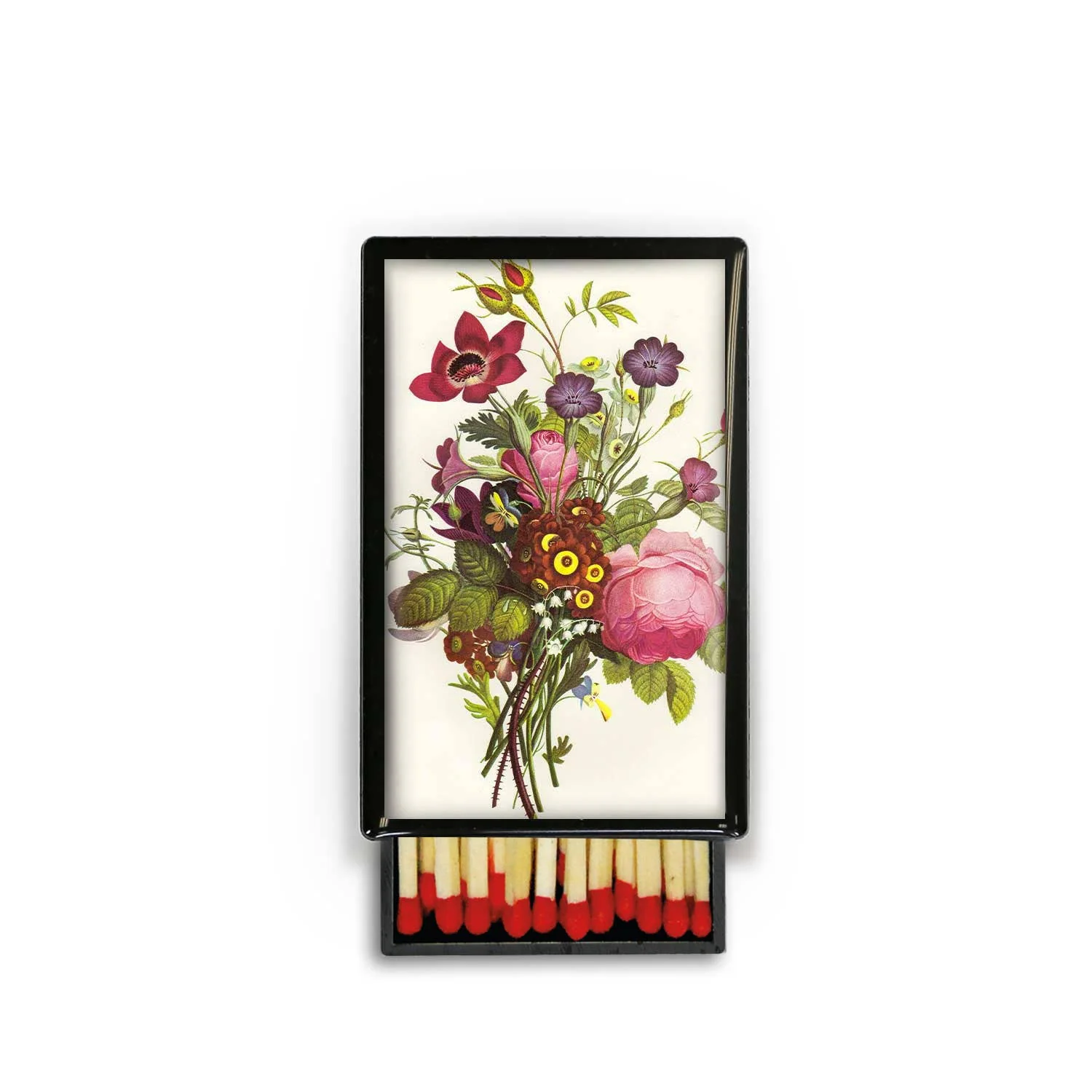Vintage Botanical Cabbage Rose Pansy Jonqui l Slide Box - Image 2