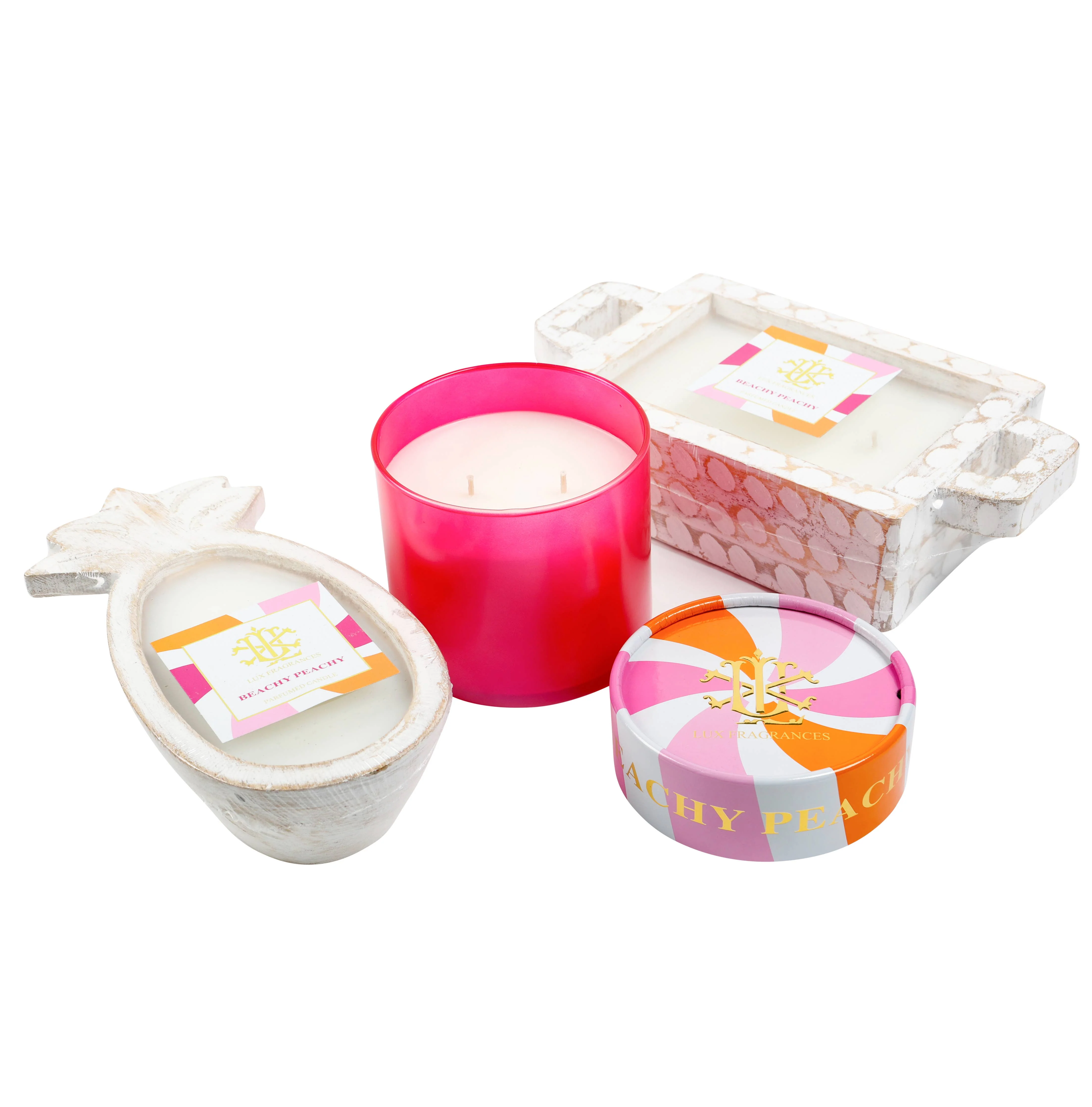 Beachy Peachy Sangria 2 Wick Candle with Decorative Lid - Image 2