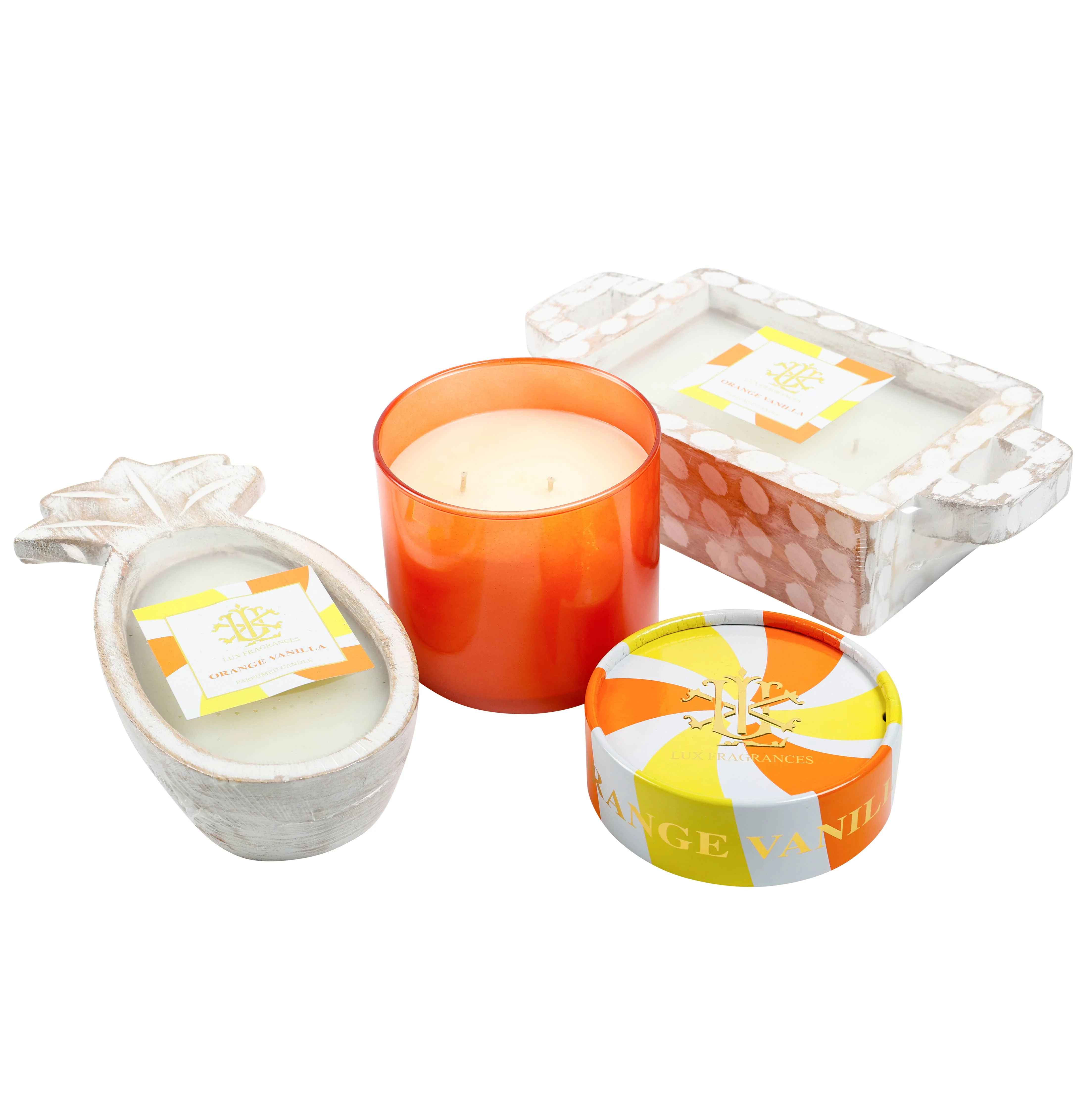 Orange Vanilla 2 Wick Candle with Decorative Lid - Image 2