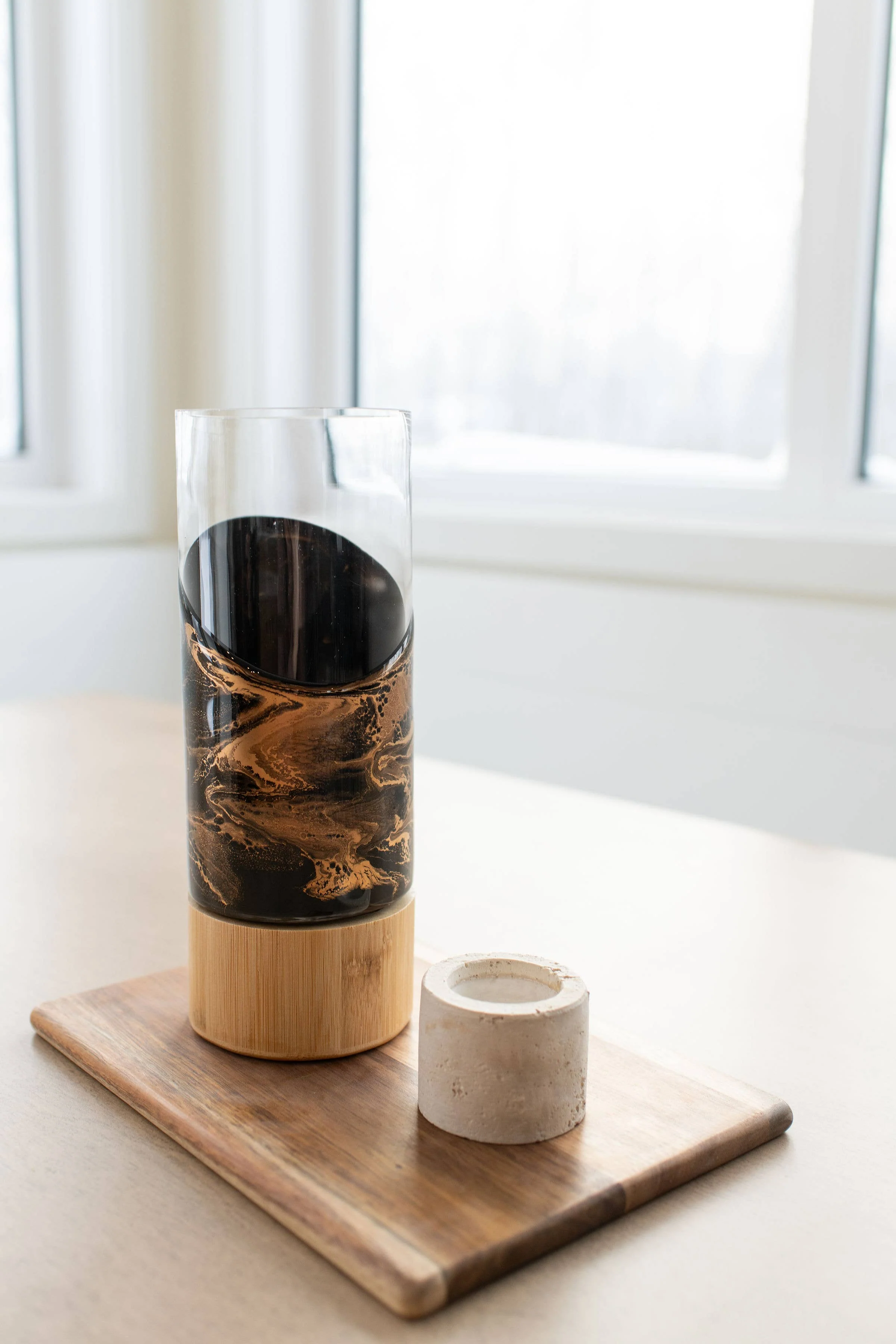 Resin Accented Vase with Bamboo Base - Image 2