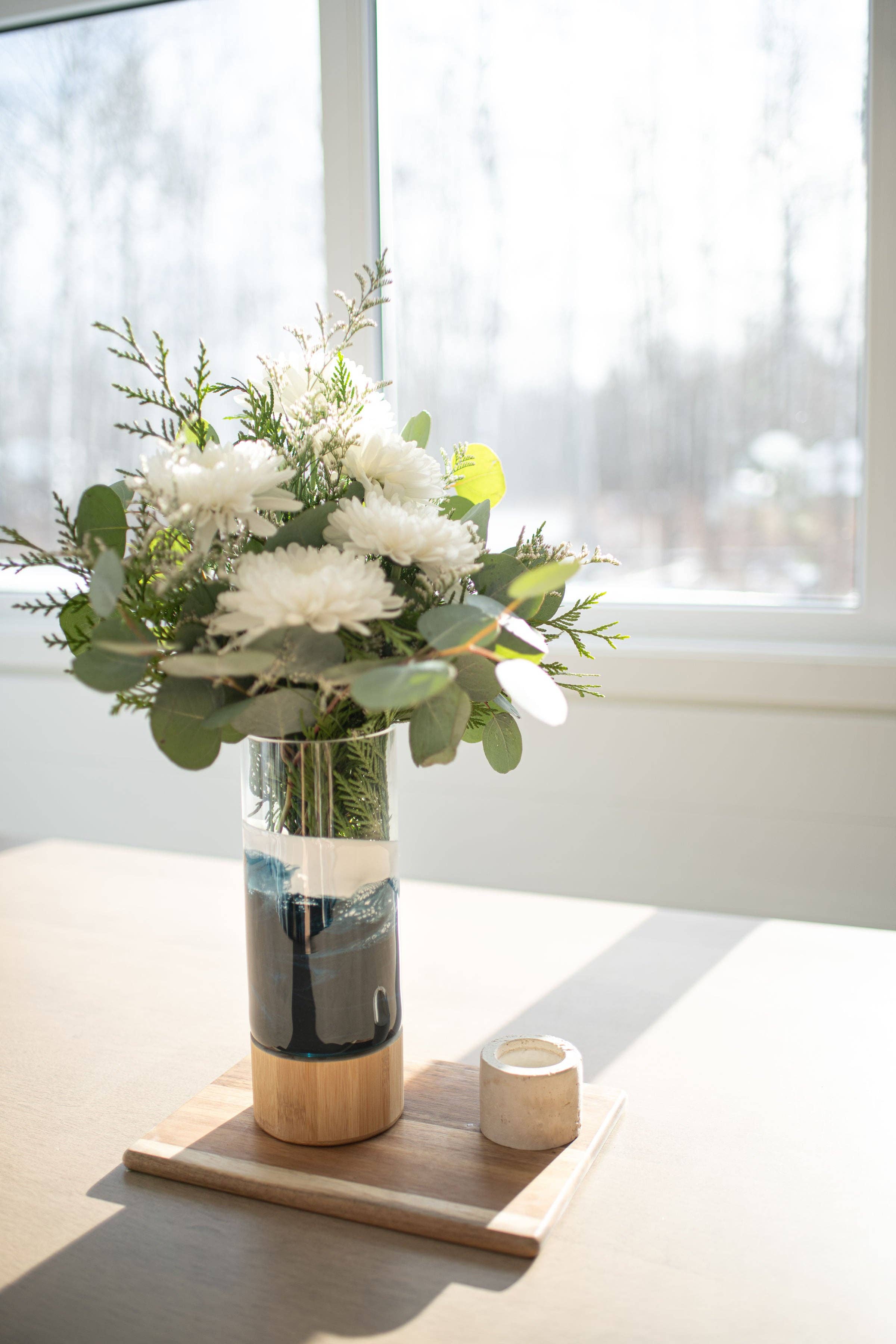 Resin Accented Vase with Bamboo Base - Image 20