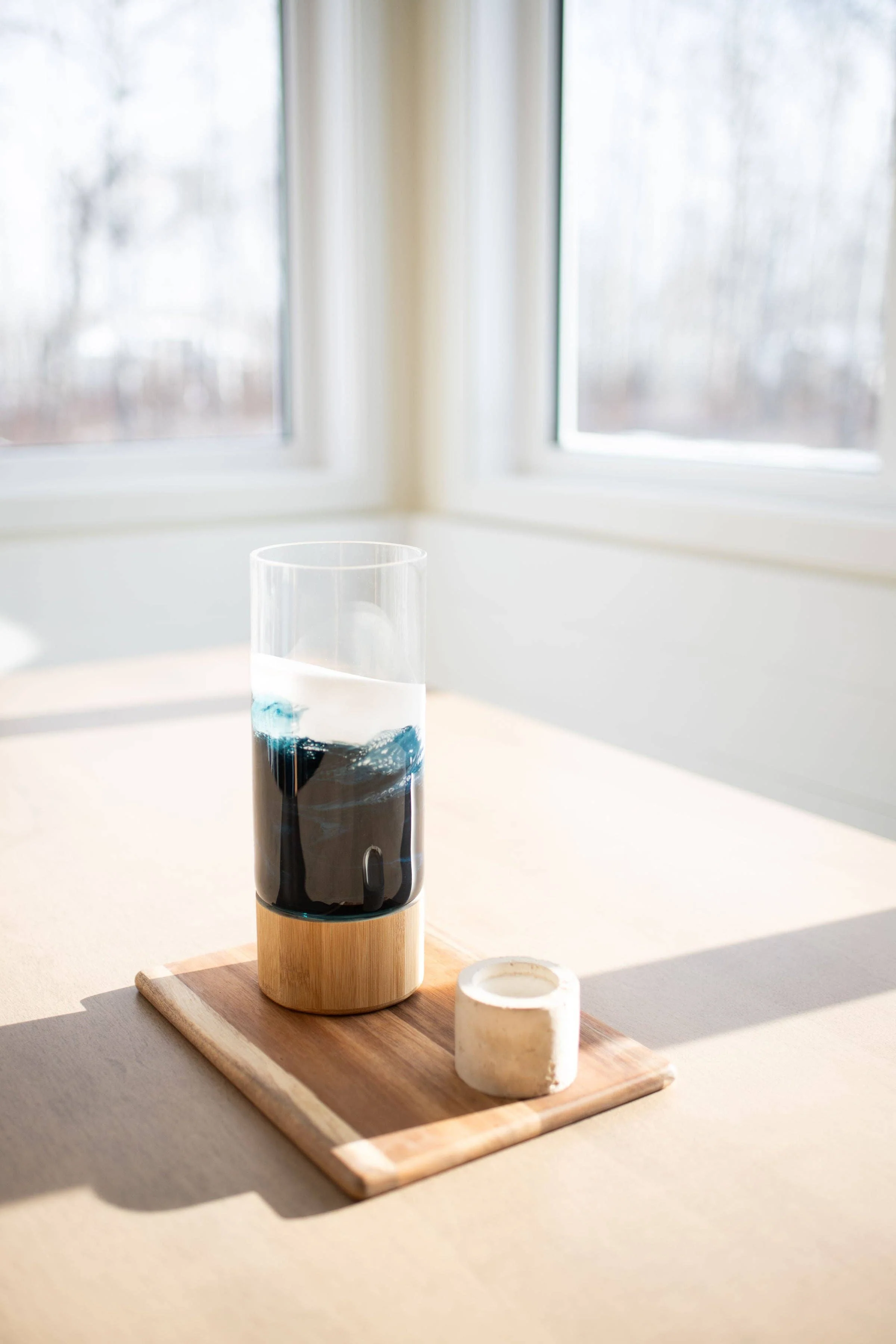 Resin Accented Vase with Bamboo Base - Image 21