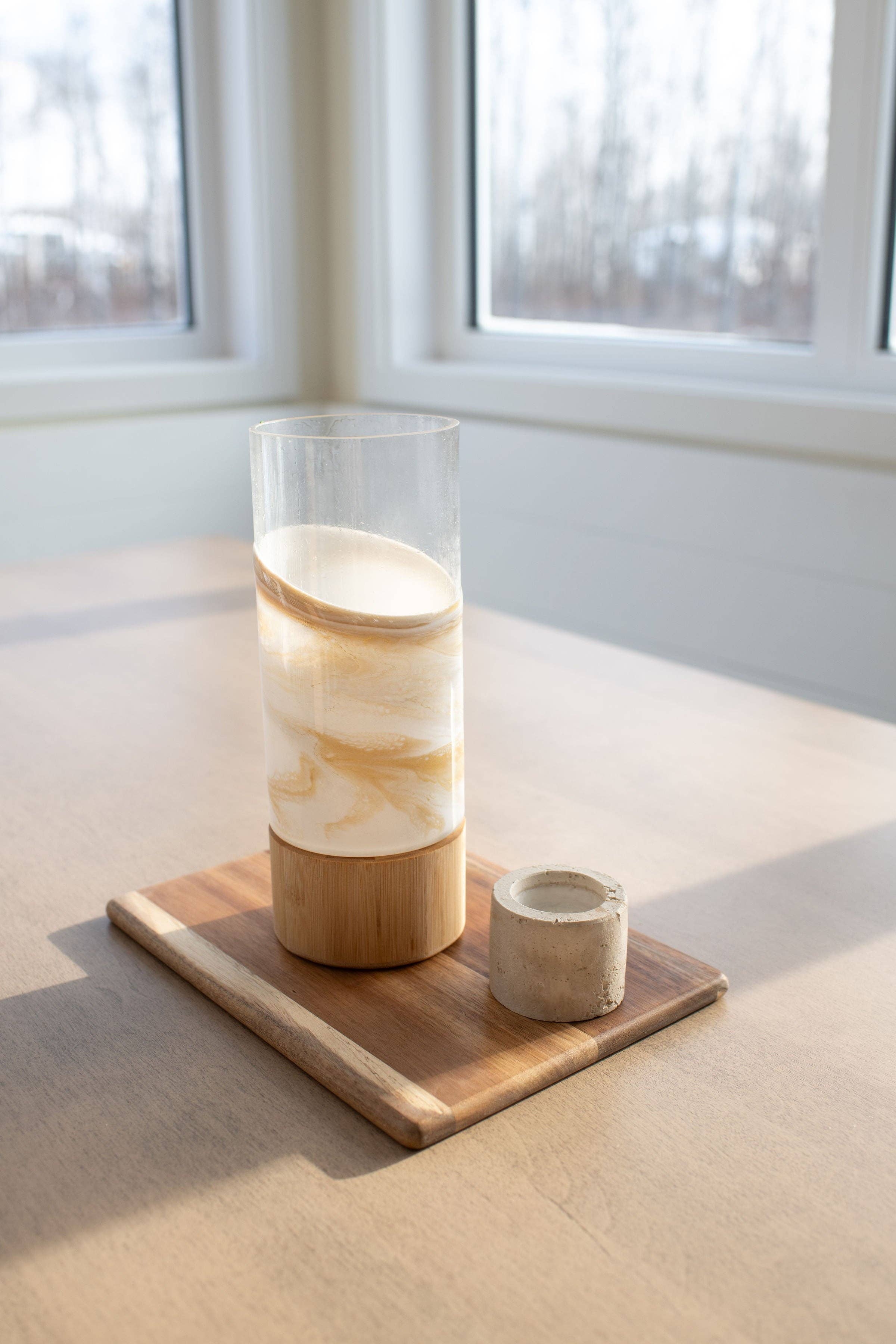 Resin Accented Vase with Bamboo Base - Image 7