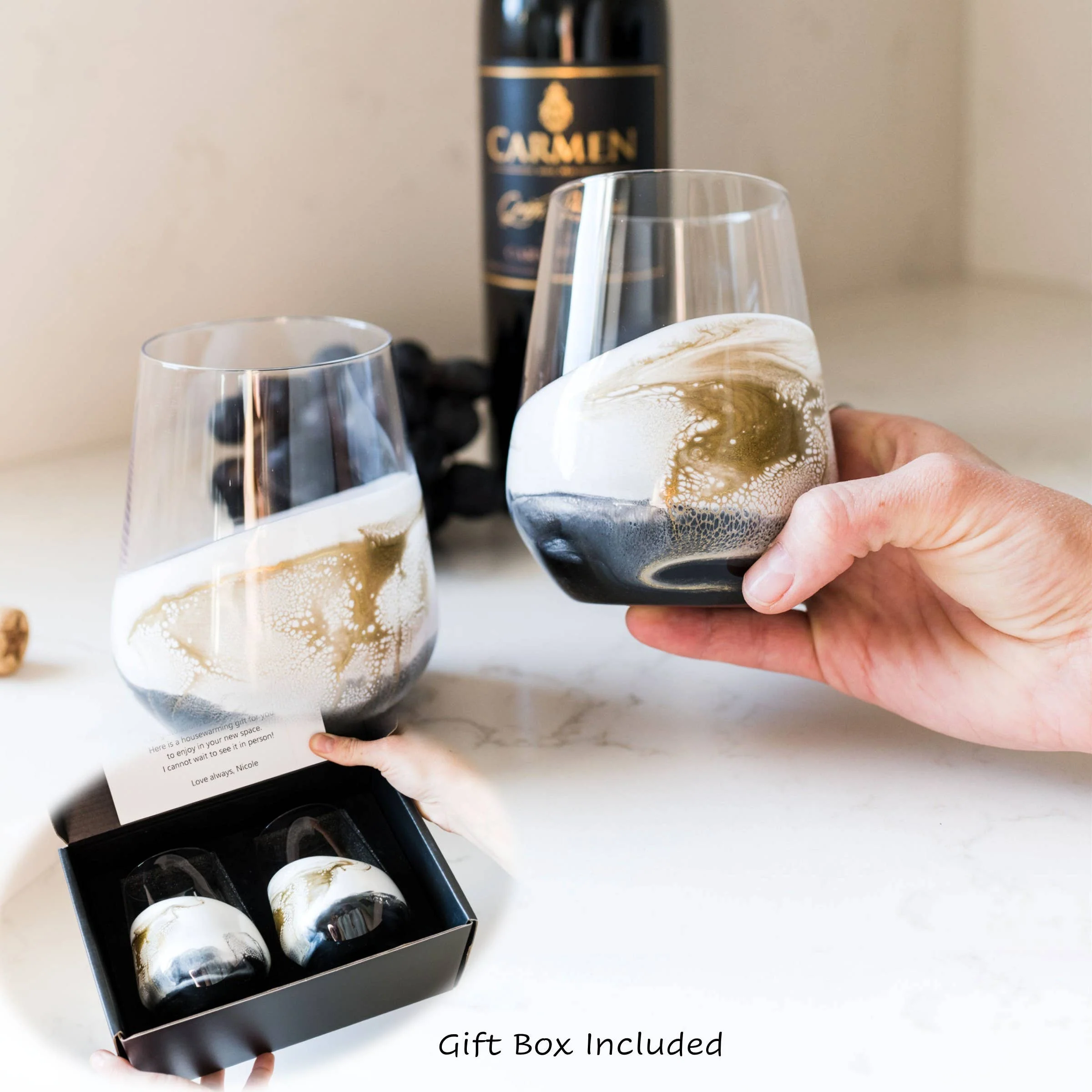 Resin Accented Wine and Entertaining Glasses Set - 2 - Image 11