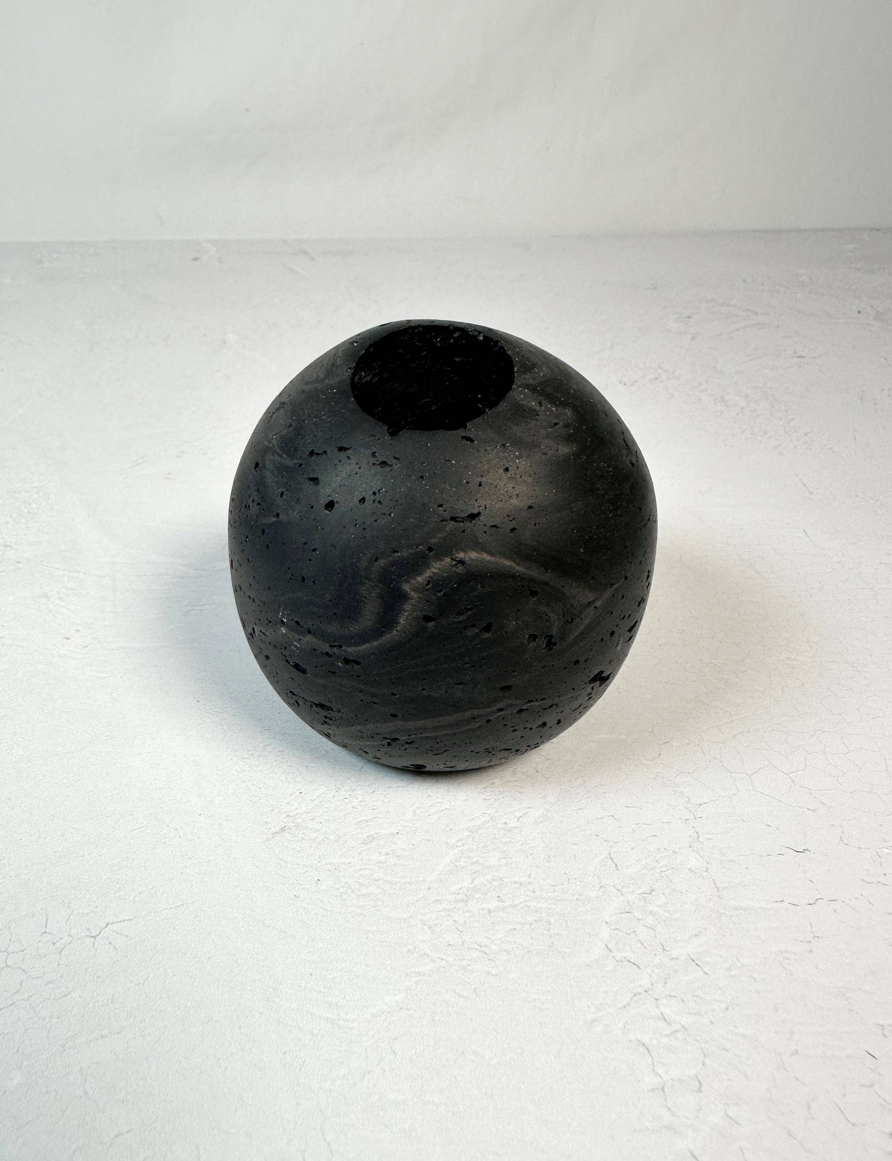 Travertine and Lava Rock Luna Match Holder - Image 3