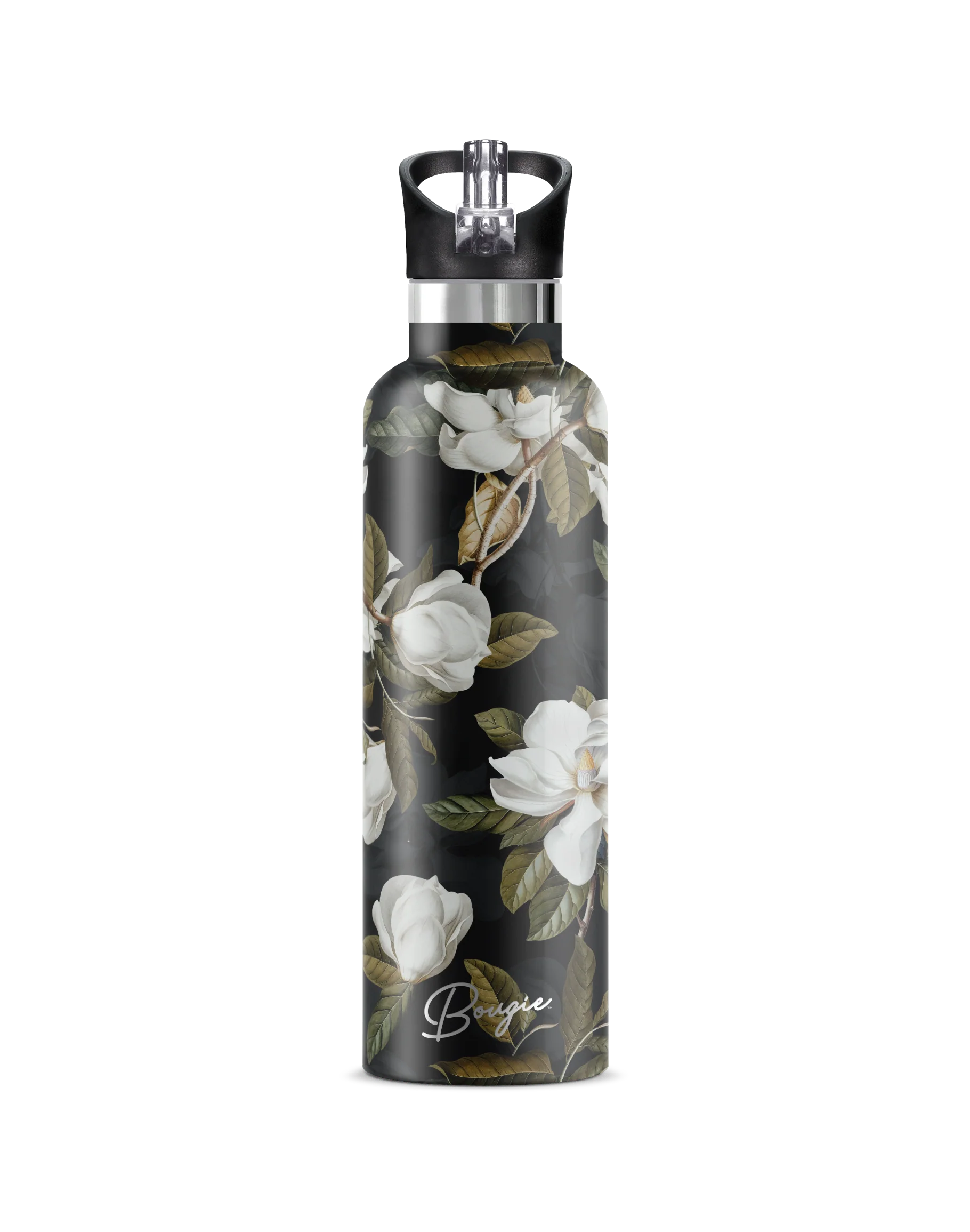 Magnolia | Dark Floral Magnolia 25oz Insulated Water Bottle - Image 3
