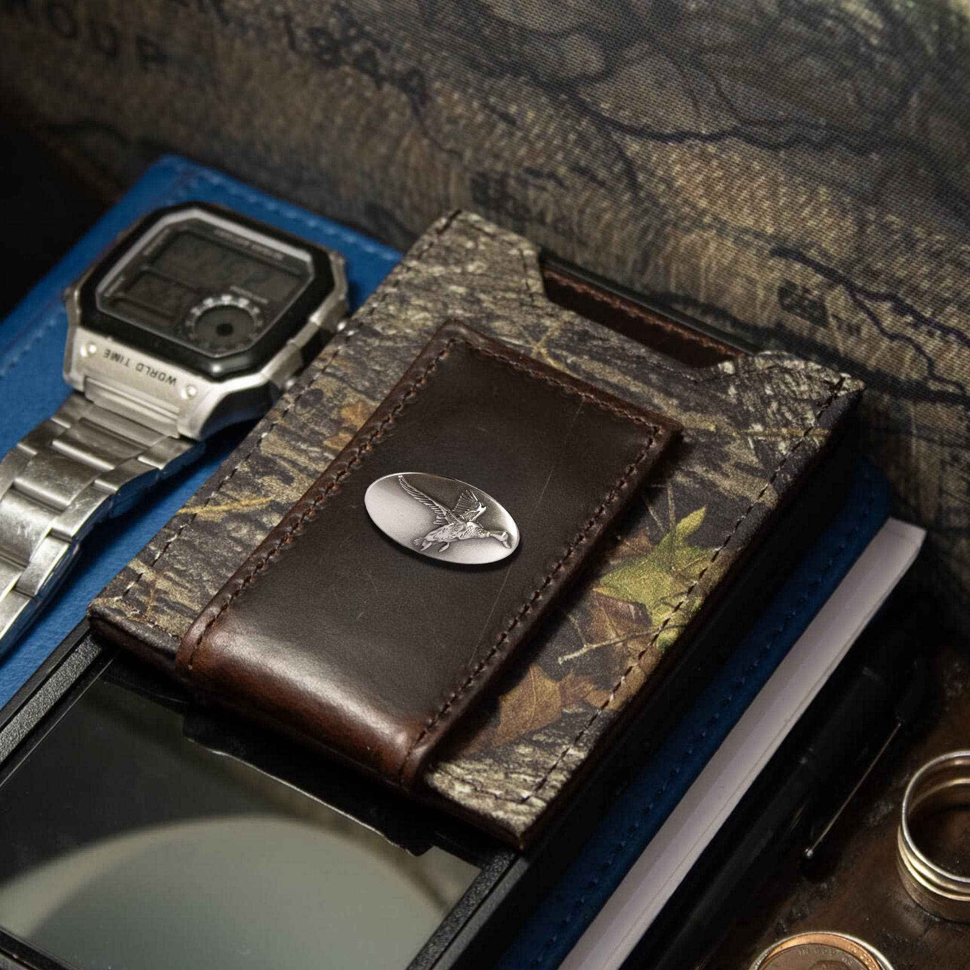 Mallard Magnetic Leather Slim Wallet: Crazyhorse Brown - Image 6