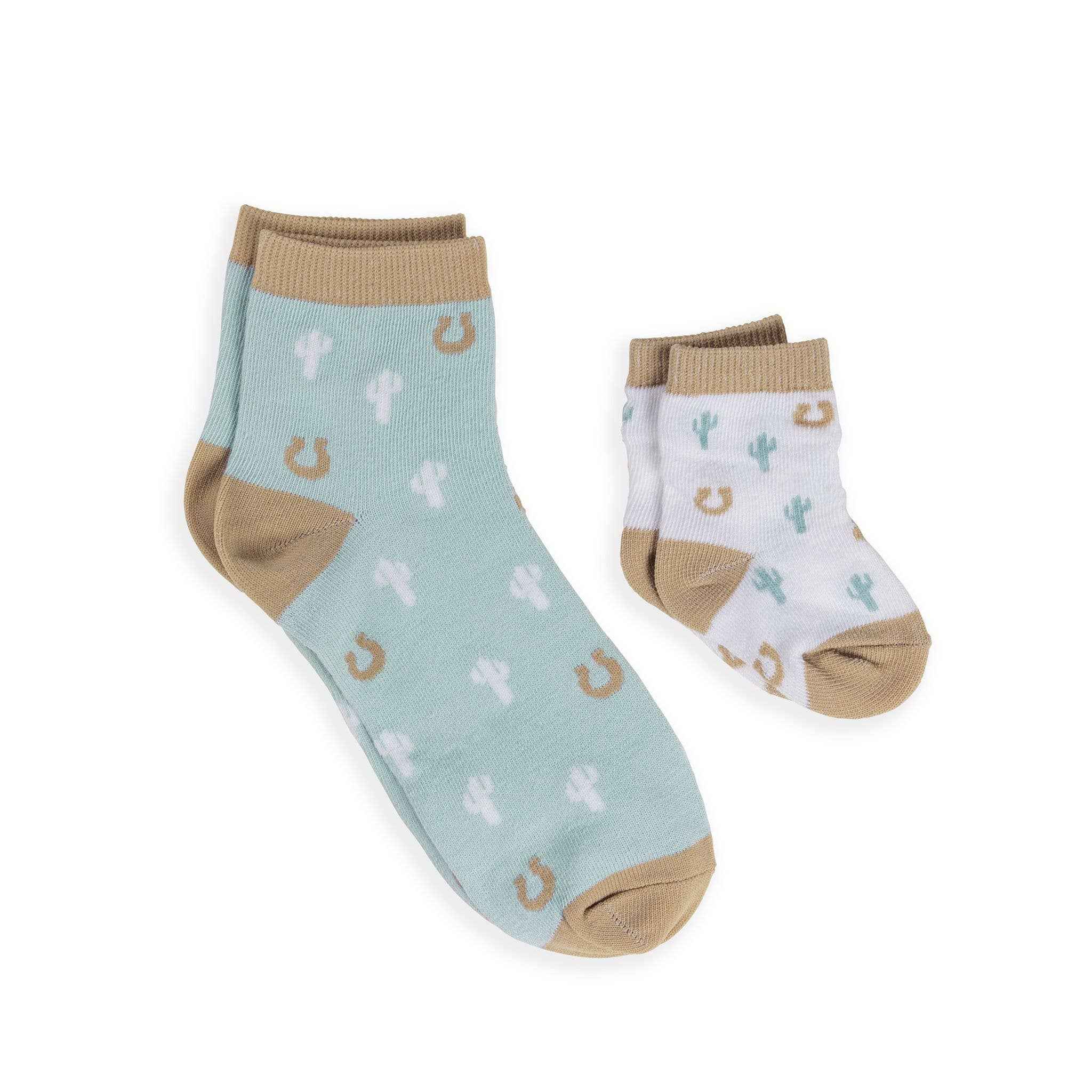 Mama & Me Socks Set Howdy Partner Blue - Image 3