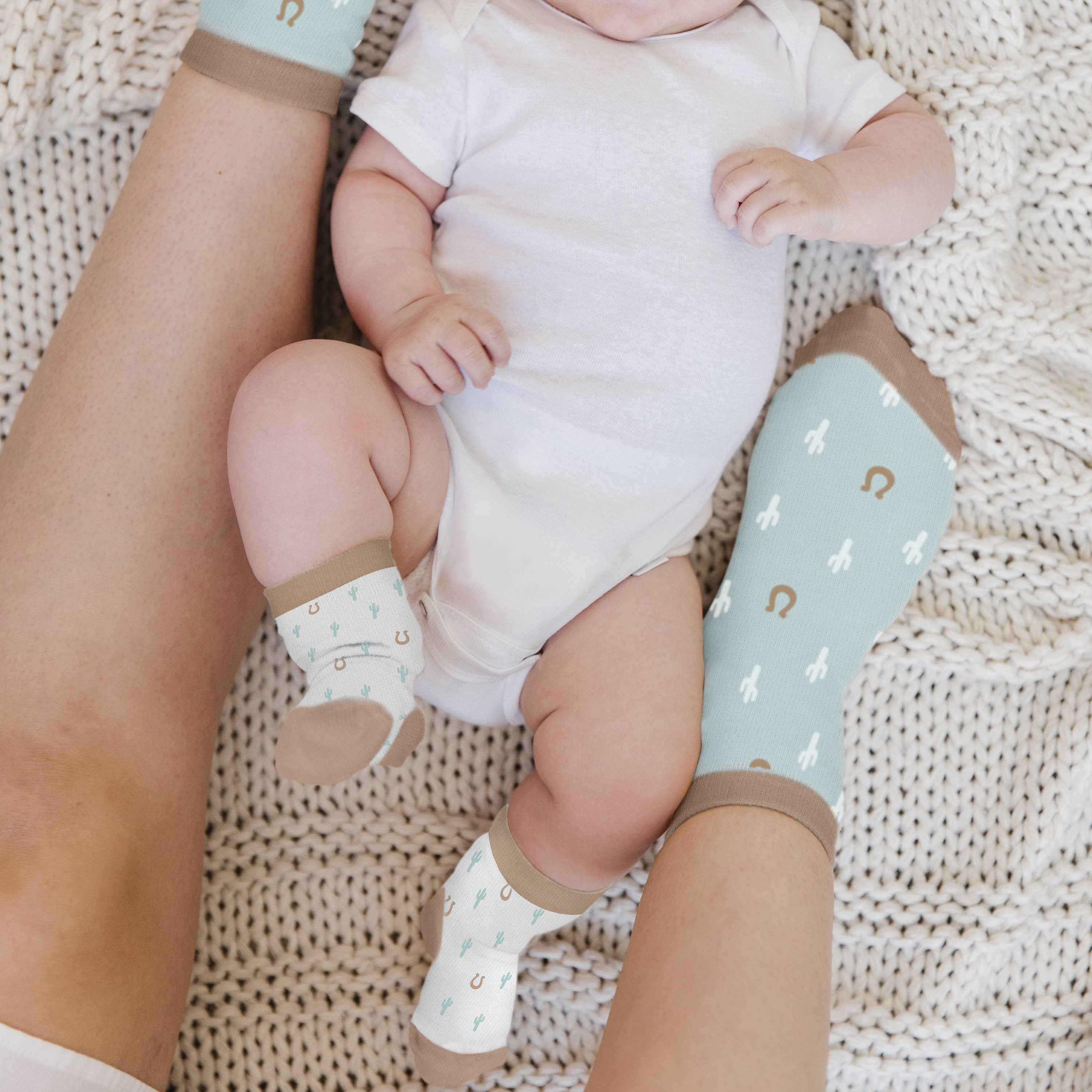 Mama & Me Socks Set Howdy Partner Blue - Image 4