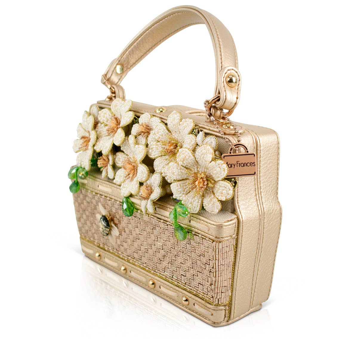 Mary Frances Accessories - Basket of Sunshine Beaded Daisy and Bee Crossbody Handbag - Image 3