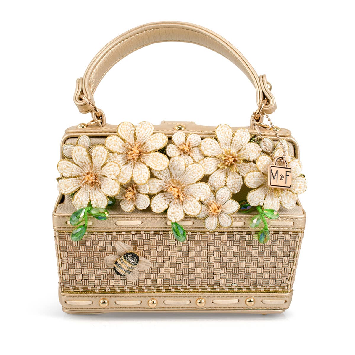 Mary Frances Accessories - Basket of Sunshine Beaded Daisy and Bee Crossbody Handbag - Image 4