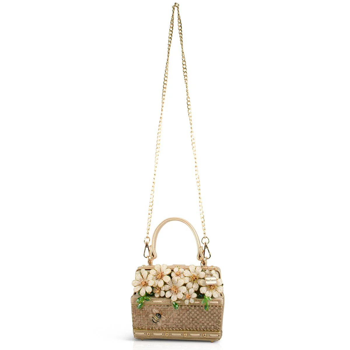 Mary Frances Accessories - Basket of Sunshine Beaded Daisy and Bee Crossbody Handbag - Image 7