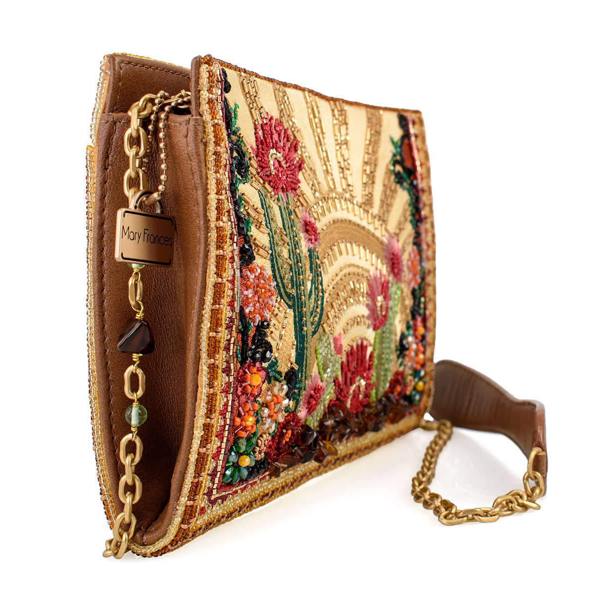 Mary Frances Accessories - Desert Sunrise Beaded Cactus and Floral Crossbody Handbag - Image 2