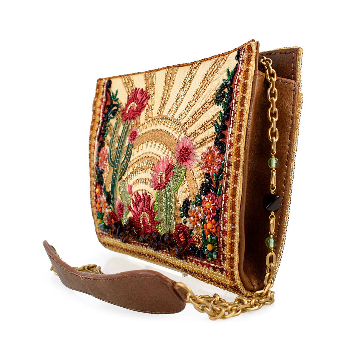 Mary Frances Accessories - Desert Sunrise Beaded Cactus and Floral Crossbody Handbag - Image 3