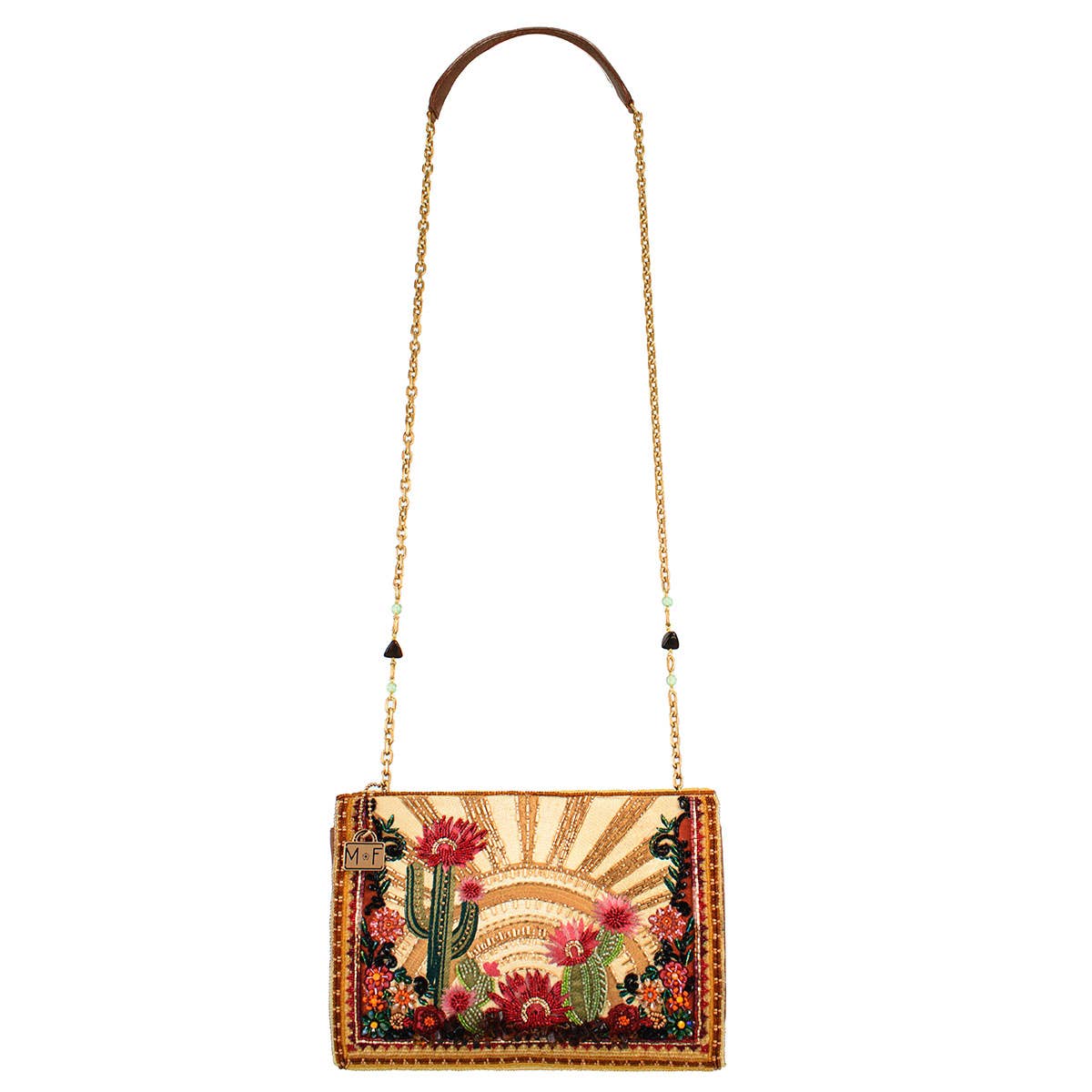 Mary Frances Accessories - Desert Sunrise Beaded Cactus and Floral Crossbody Handbag - Image 6