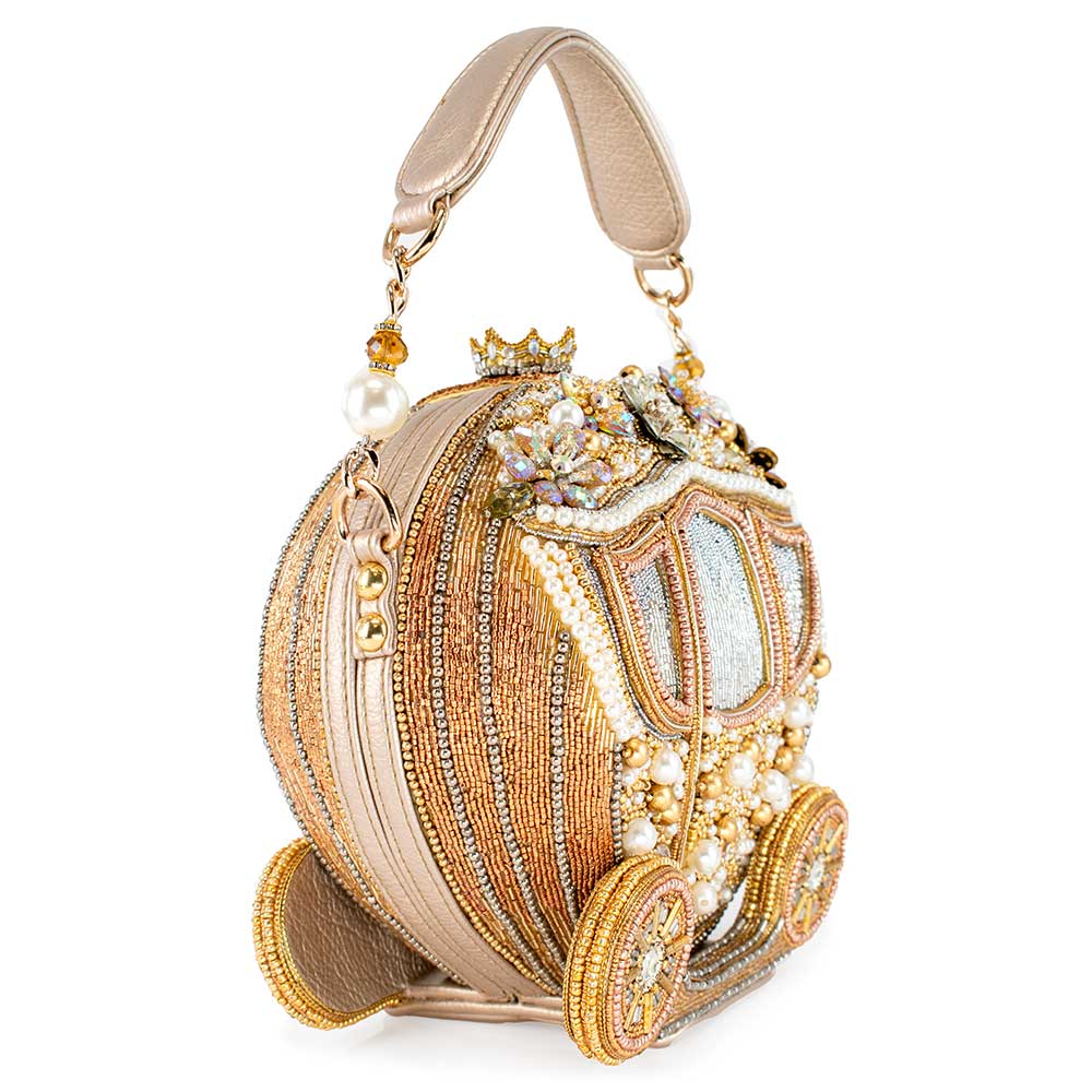 Mary Frances Dream Big Beaded Gold Carriage Handbag - Image 3