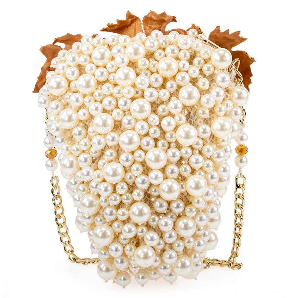 Grapes Galore Beaded and Pearl Cluster of Grapes Handbag - Image 3