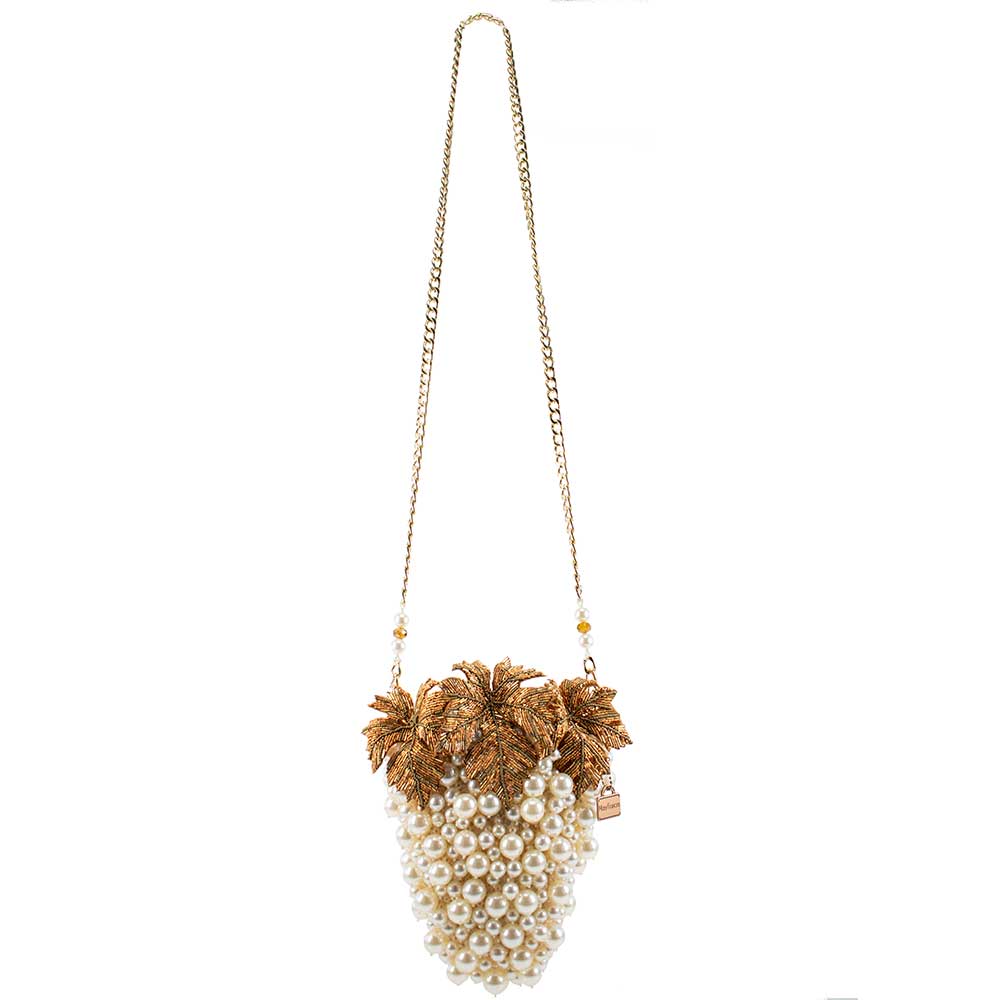 Grapes Galore Beaded and Pearl Cluster of Grapes Handbag - Image 7