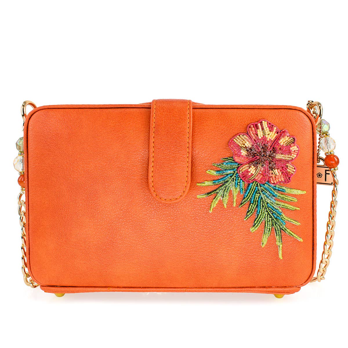 Mary Frances Accessories - Relax and Rewind Beaded Flower and Cocktails Handbag - Image 4