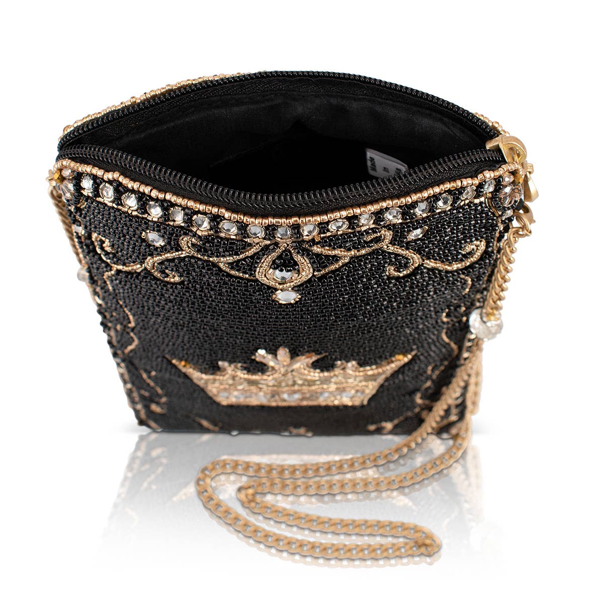 Mary Frances Accessories - Royalty Gold Crown Mini Crossbody Handbag - Image 4