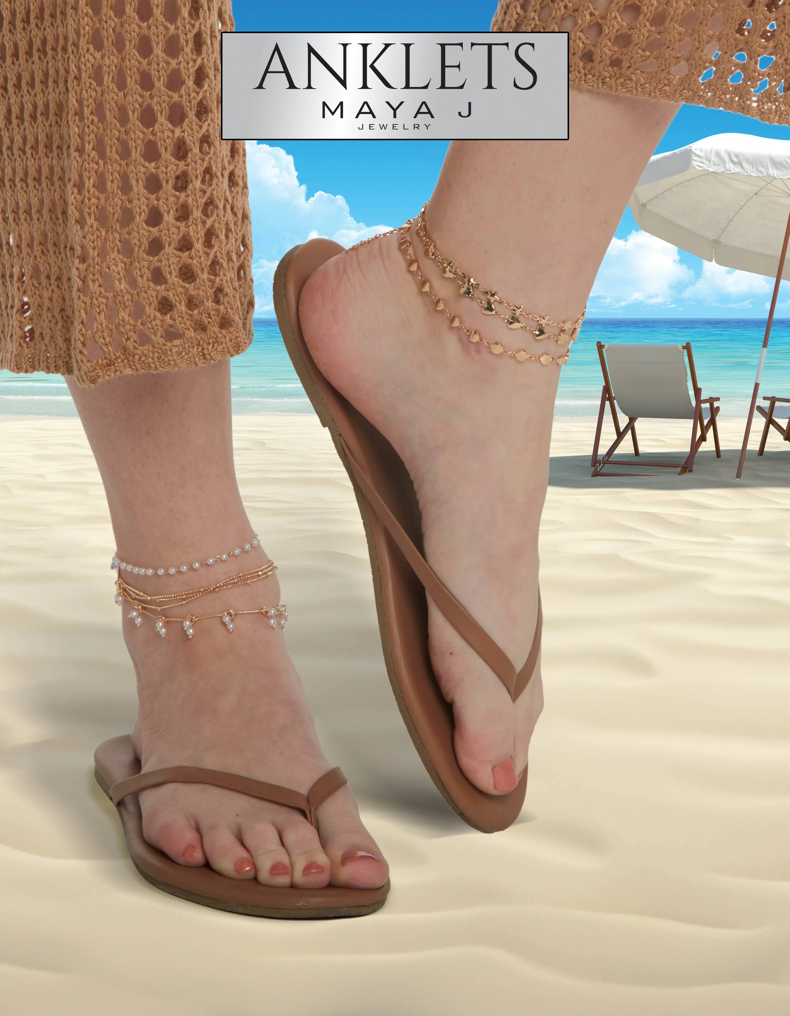 14K Gold-Plated Anklet Bracelet - Image 4