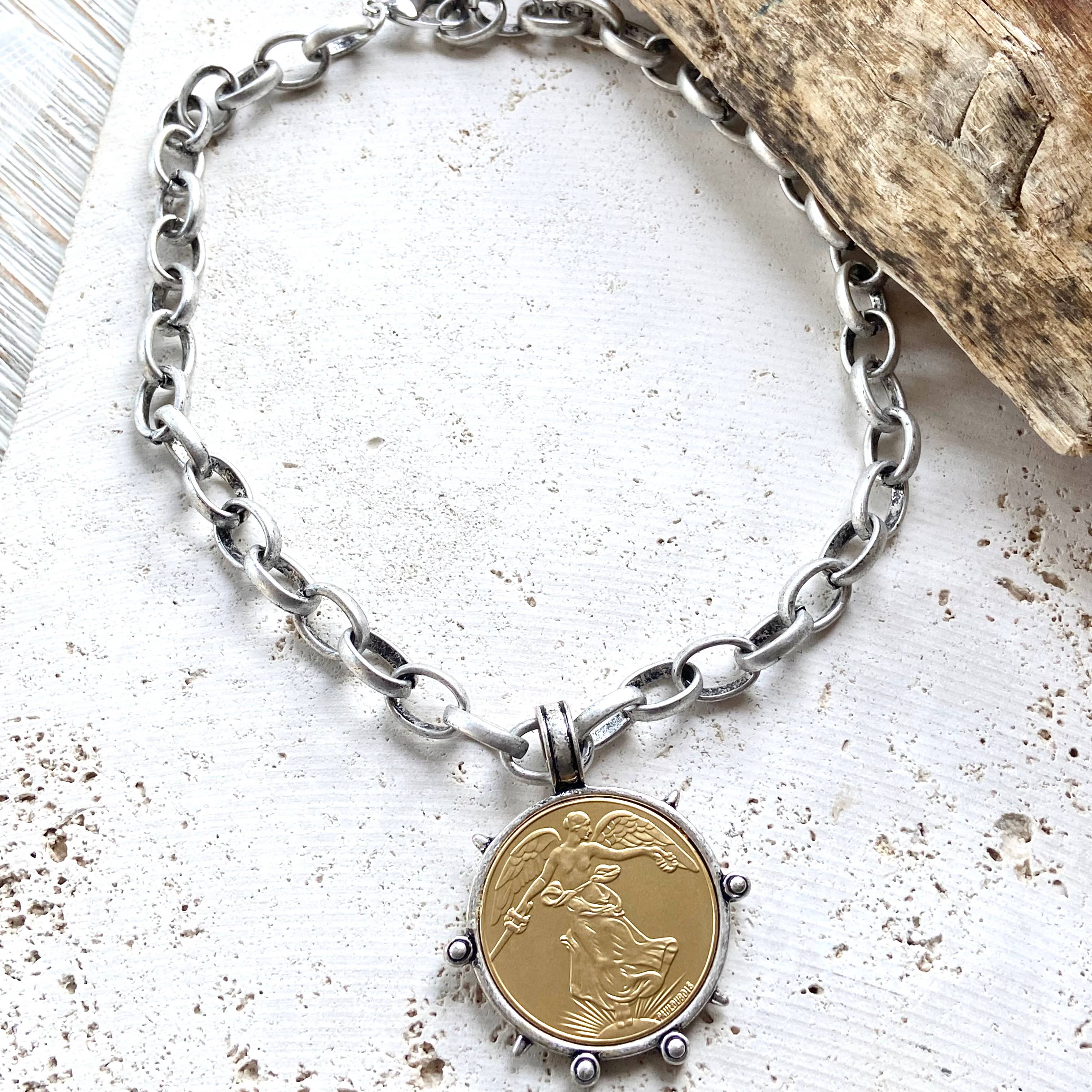 French Angel Coin Necklace - Image 12