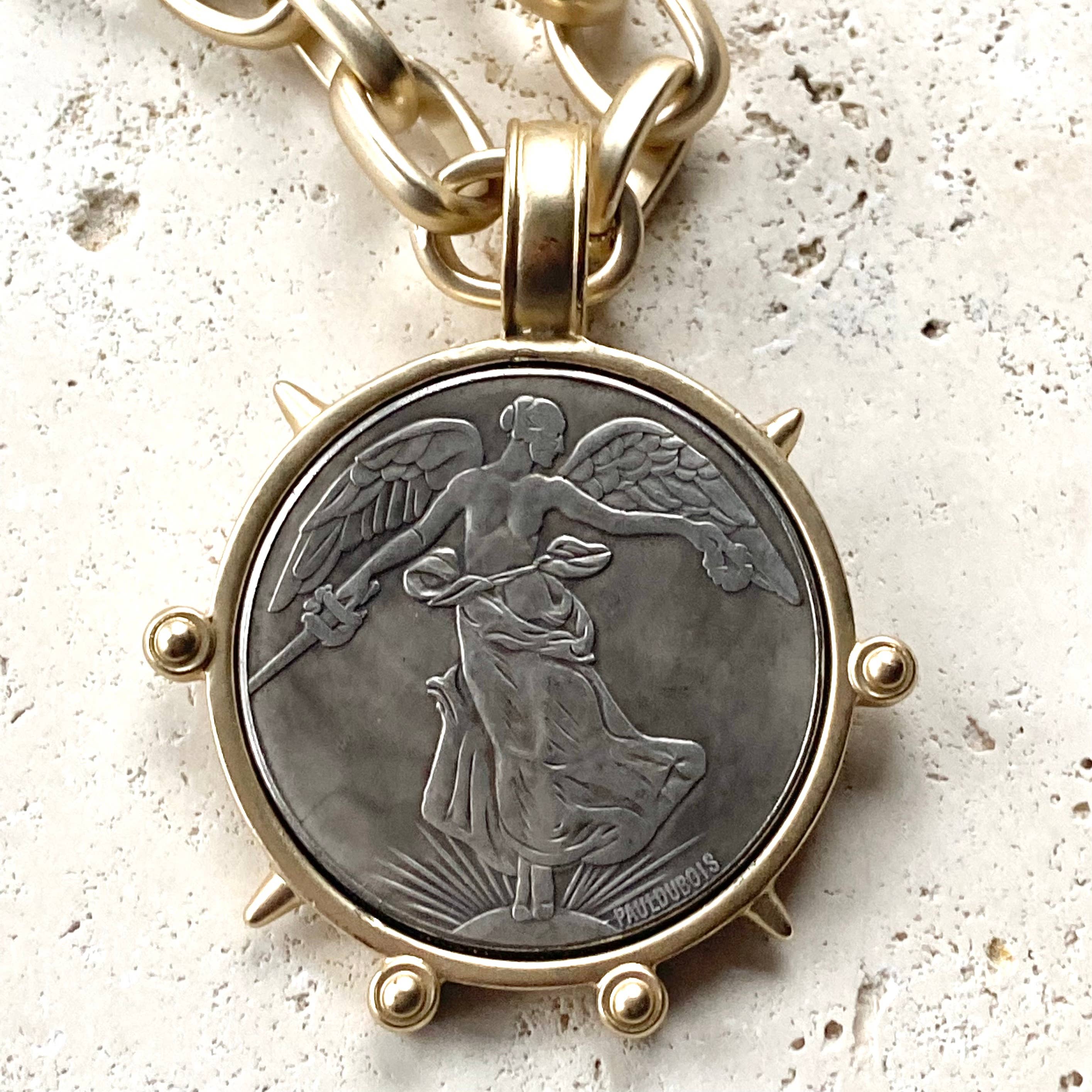 French Angel Coin Necklace - Image 2