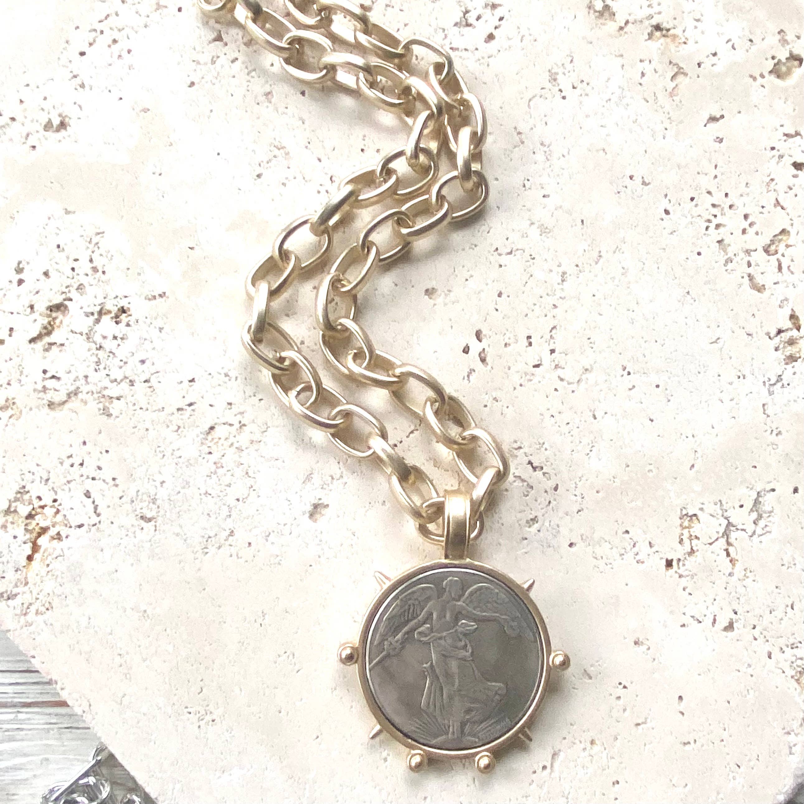 French Angel Coin Necklace - Image 3