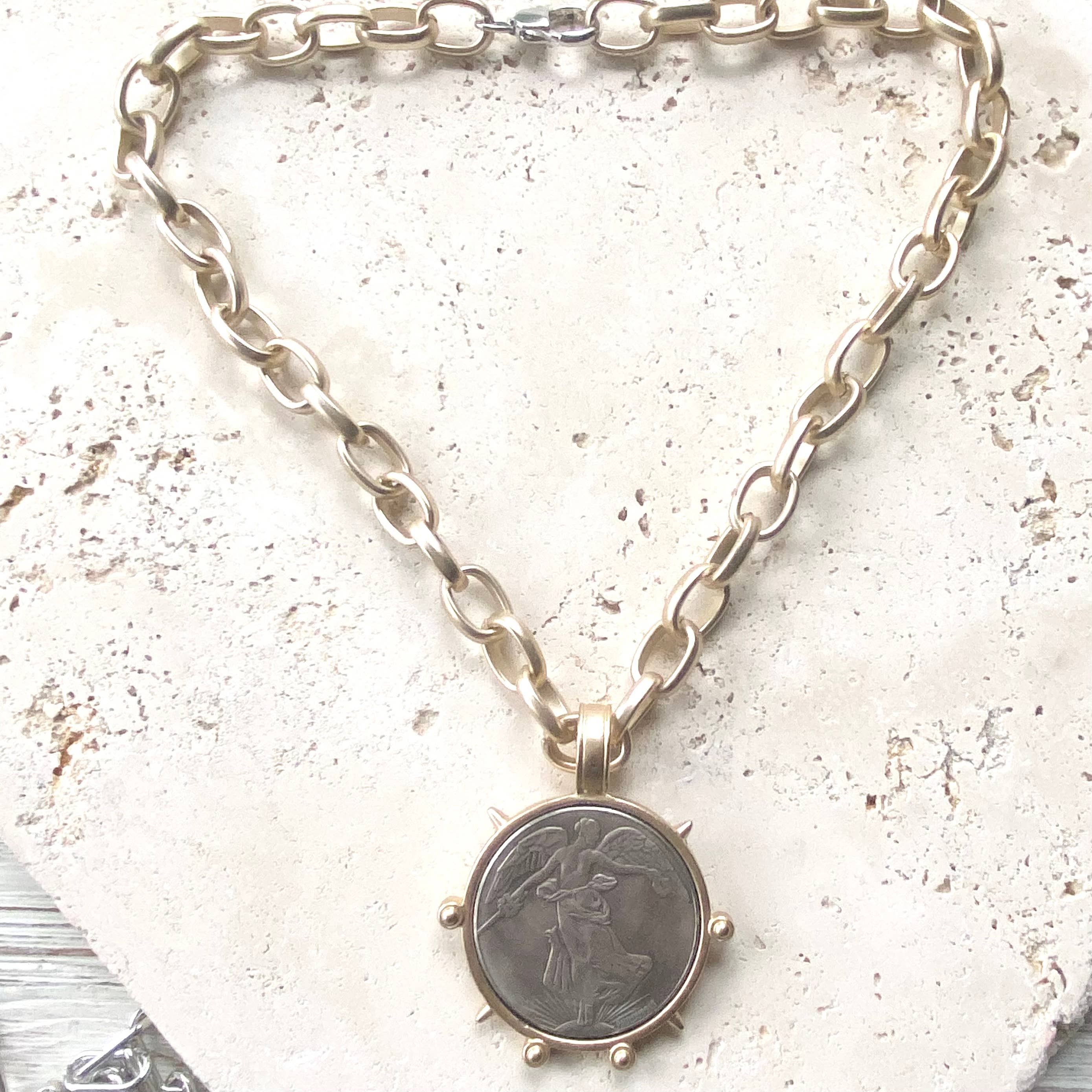 French Angel Coin Necklace - Image 4