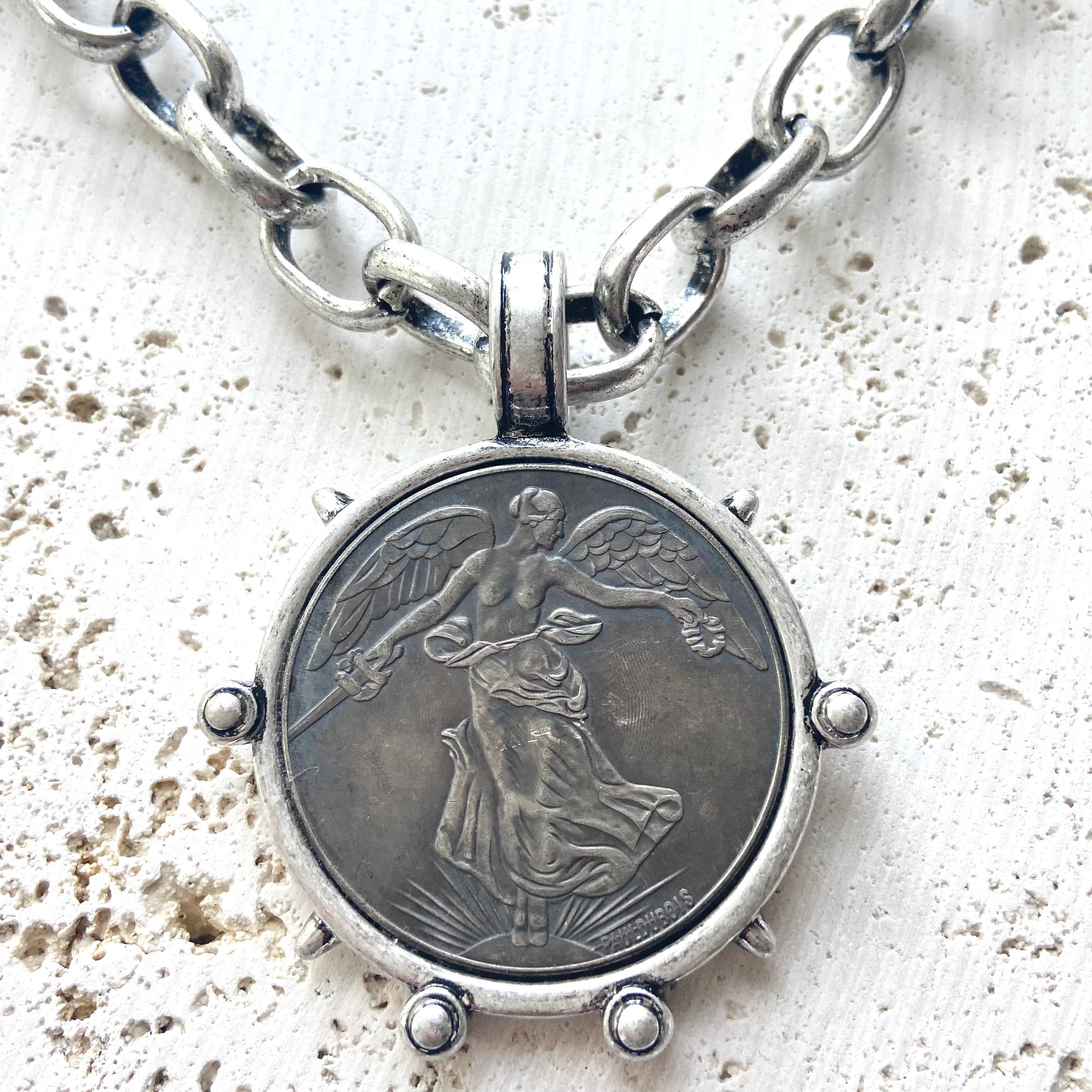 French Angel Coin Necklace - Image 6