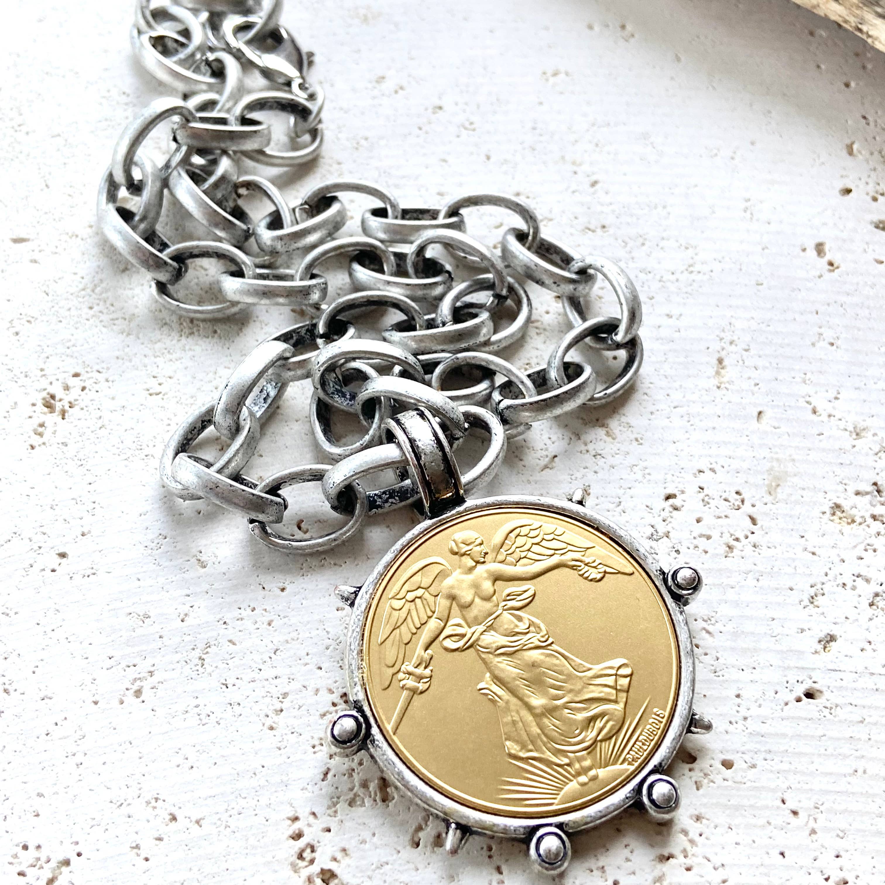 French Angel Coin Necklace - Image 9