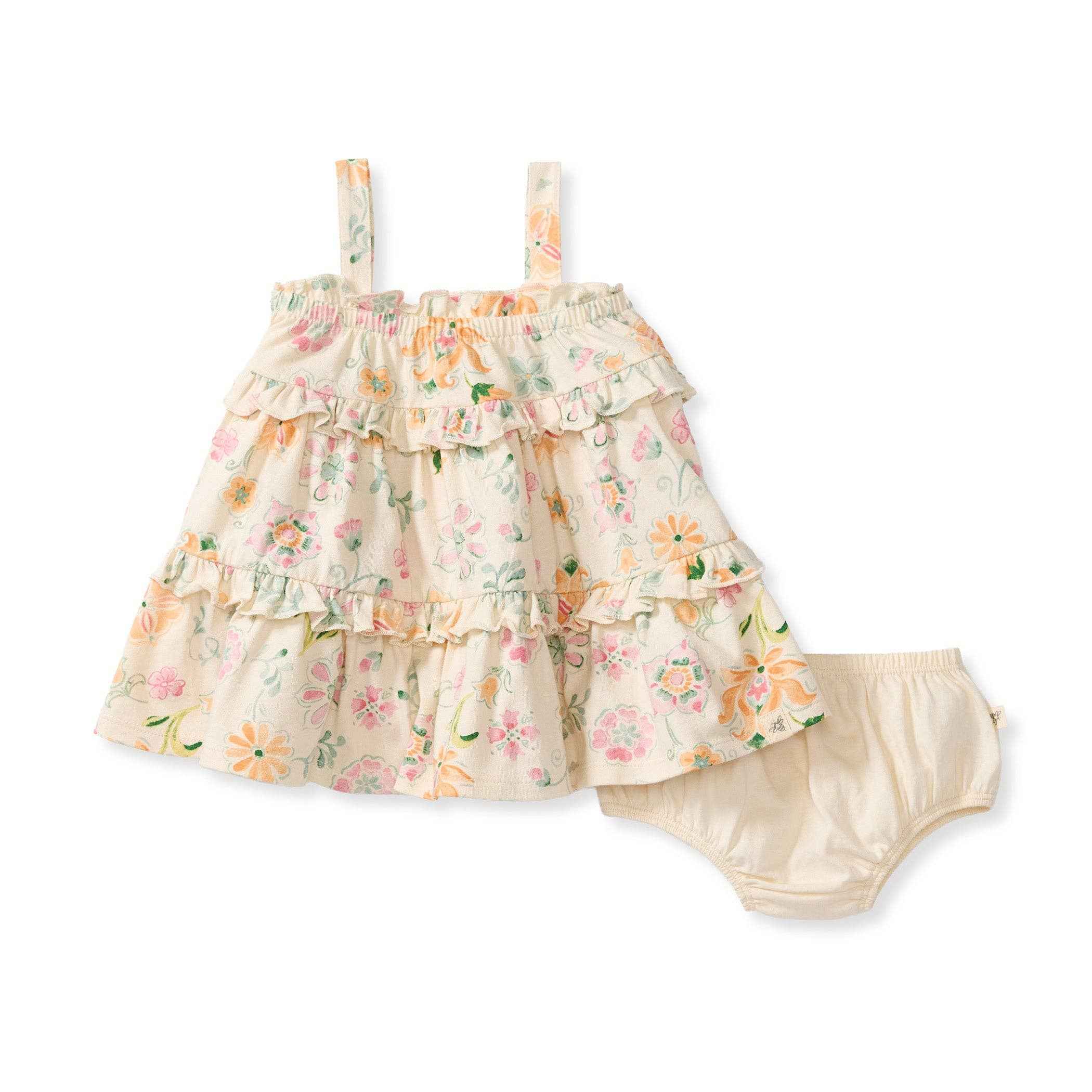 Mediterranean Floral Organic Dress: 24M