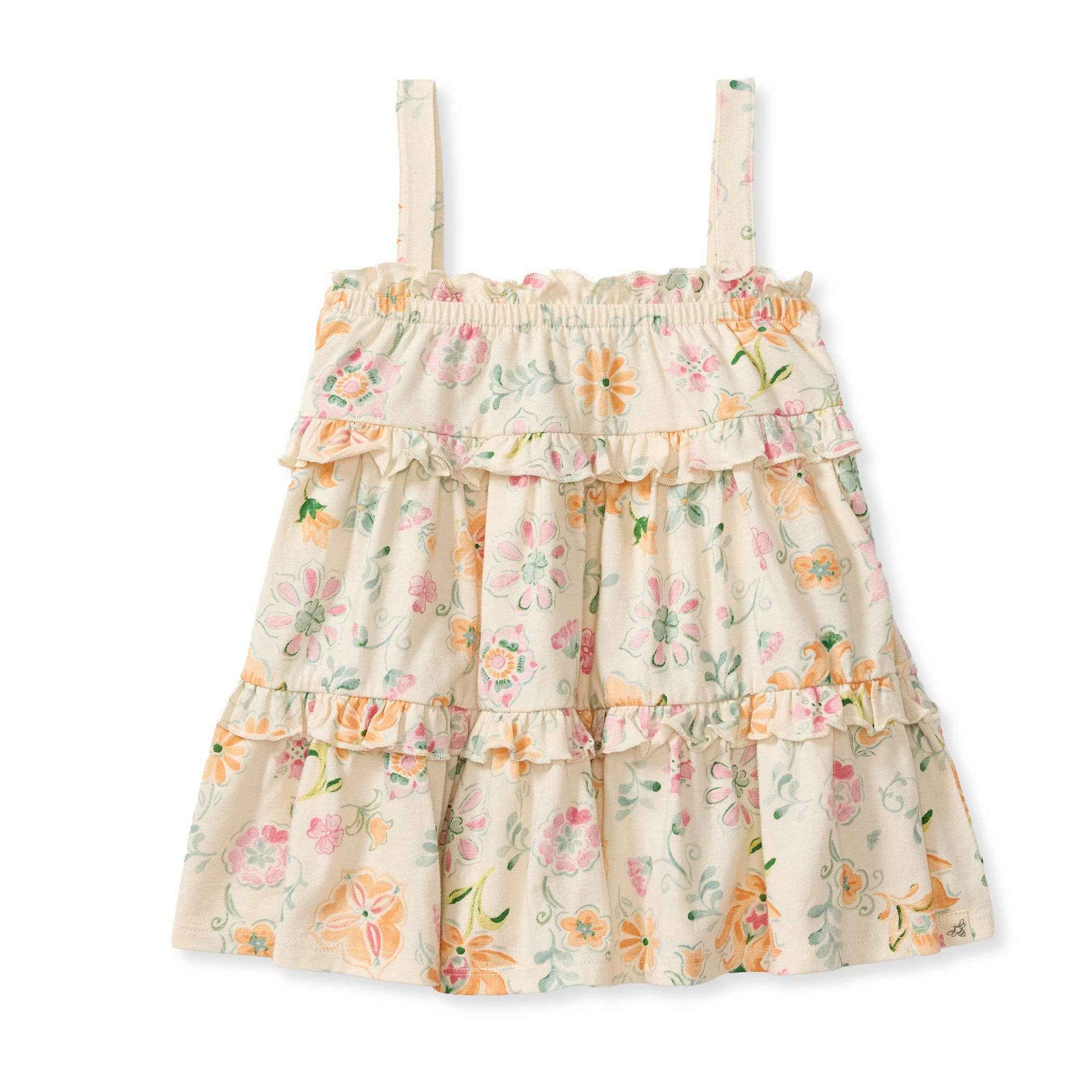 Mediterranean Floral Organic Dress: 24M - Image 2