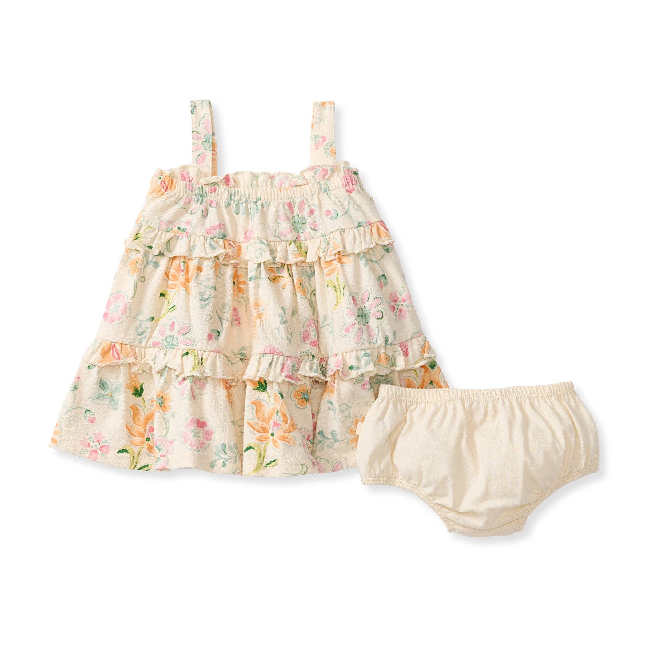 Mediterranean Floral Organic Dress: 9M - Image 3