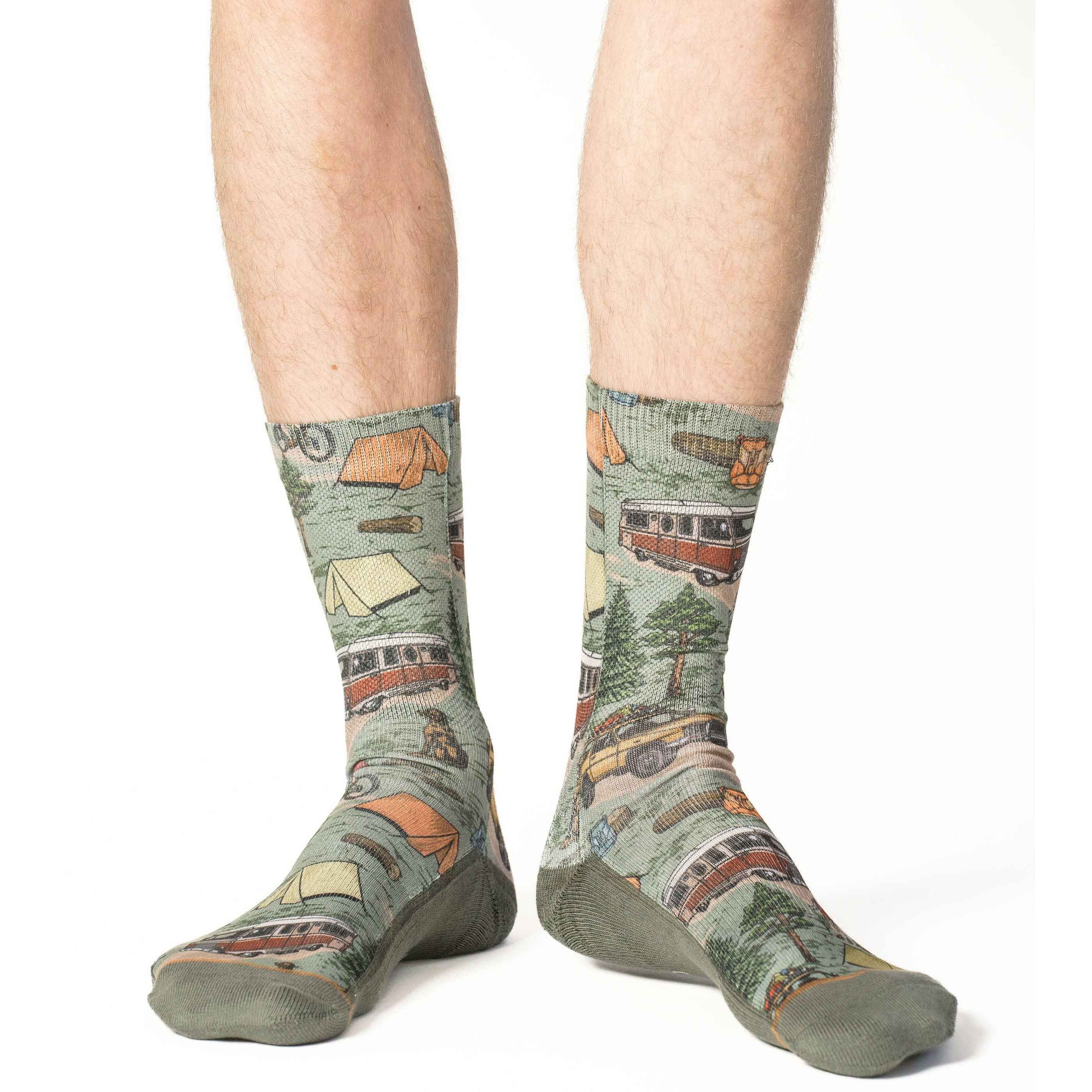 Men's Vintage Camping Trip Socks: Shoe Size 8-13 - Image 2