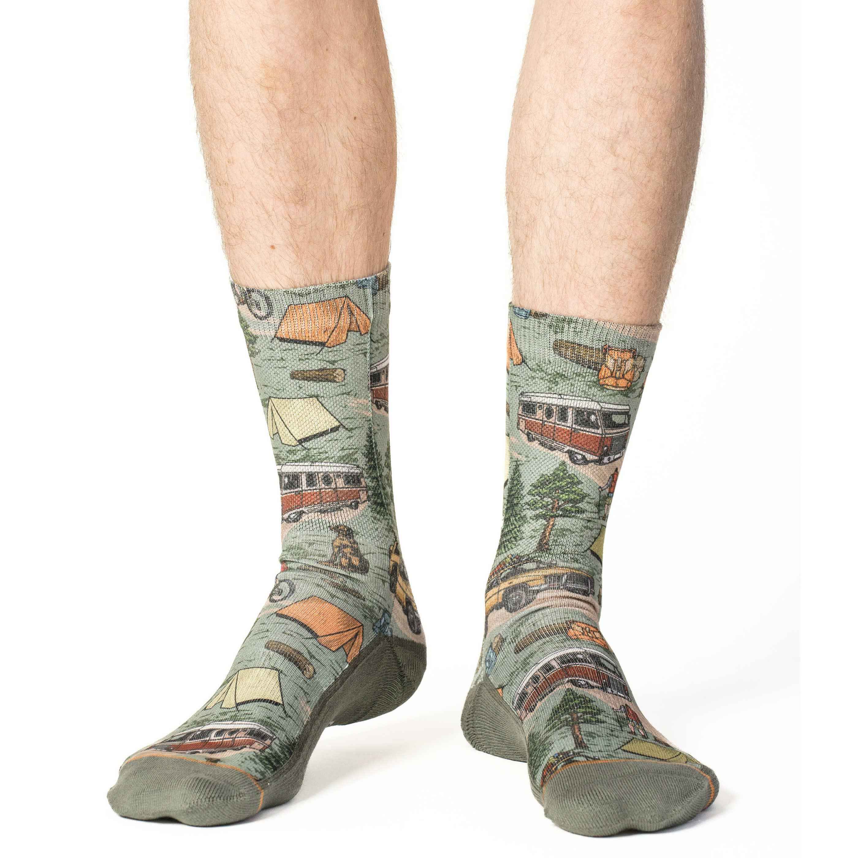 Men's Vintage Camping Trip Socks: Shoe Size 8-13 - Image 3