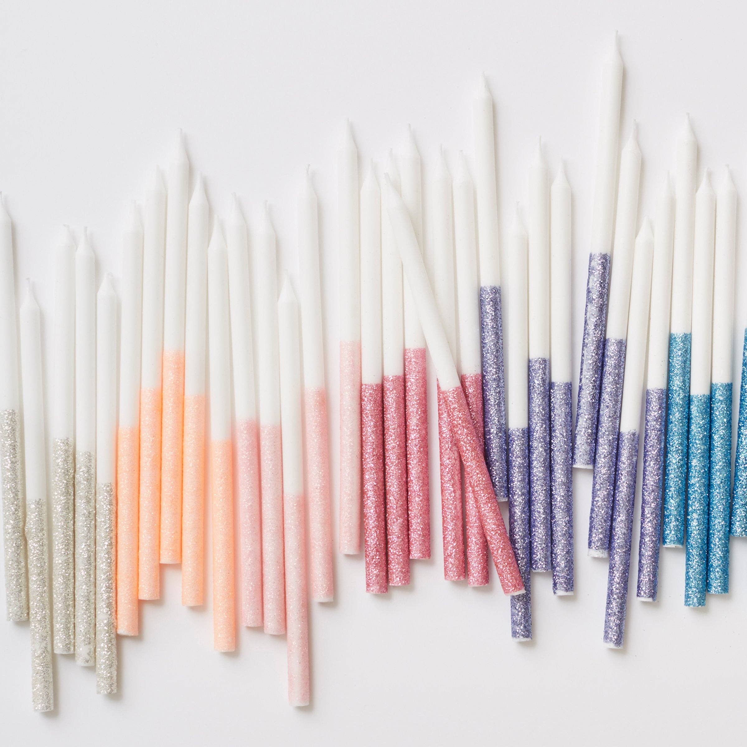 Silver Glitter Dipped Candles - Image 2