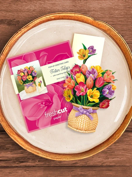 Mini Festive Tulip Pop up Greeting Cards