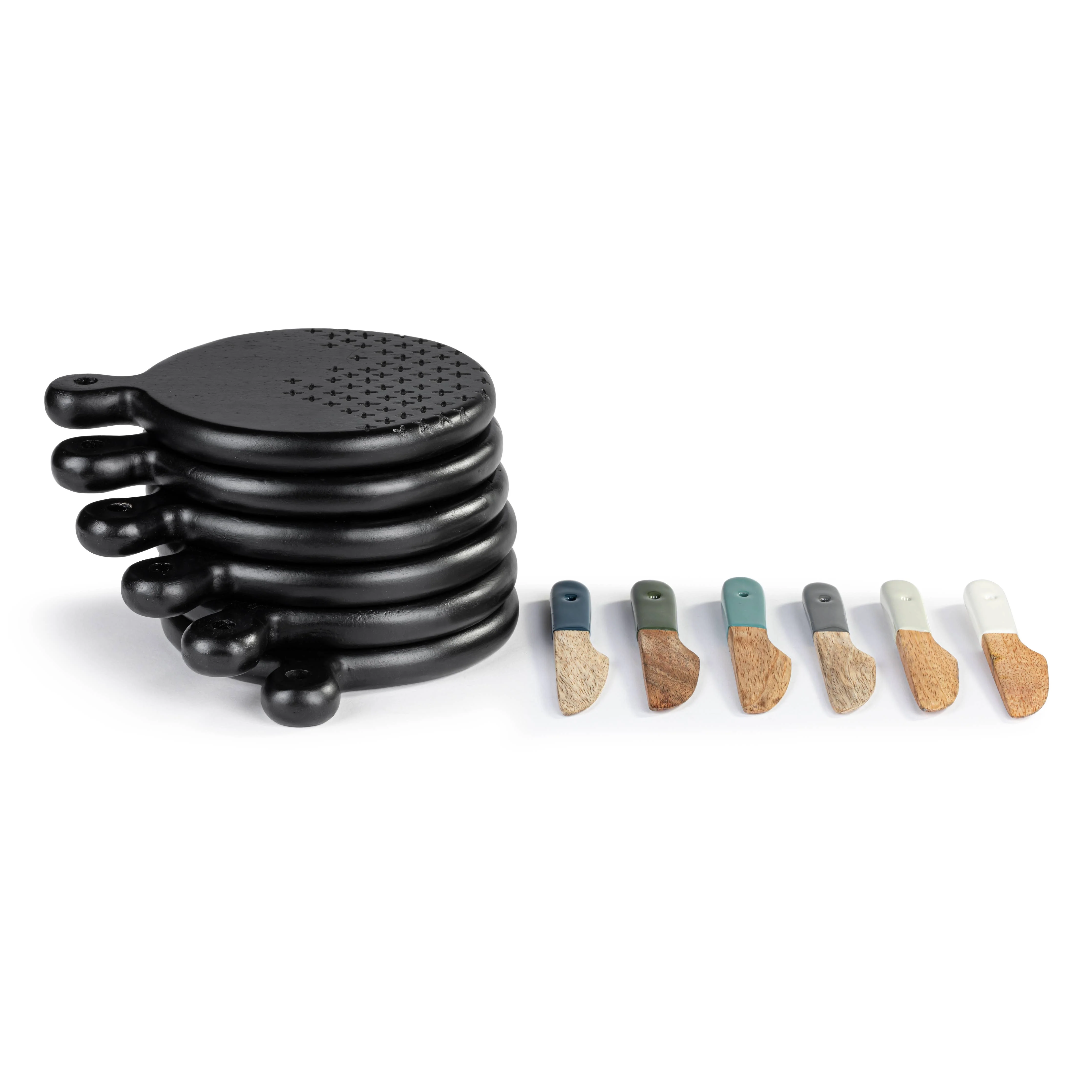 Mini Wood Serving Board Ebony Astd - Image 3
