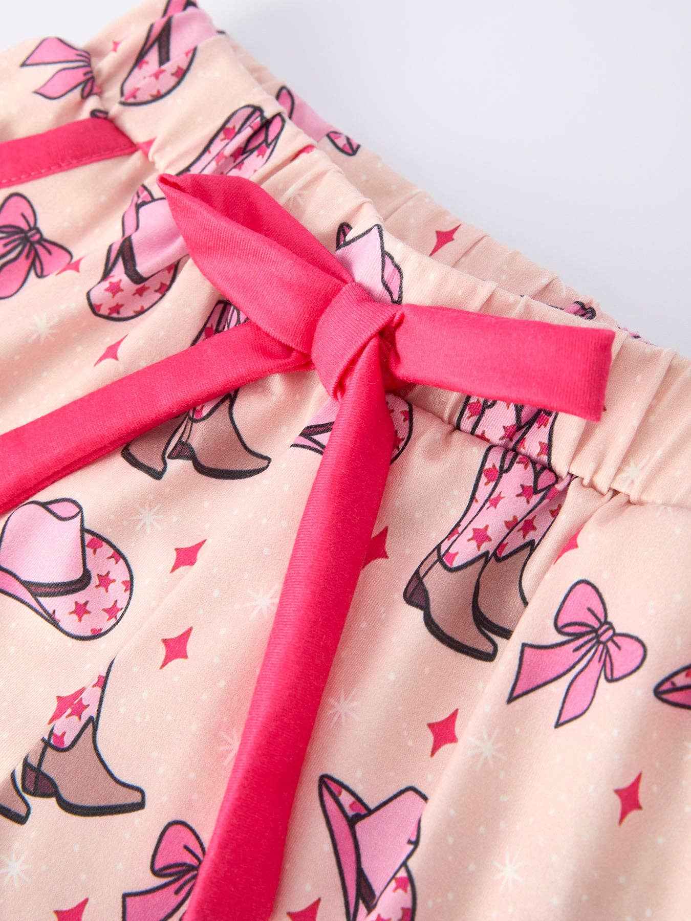 Mommy & Me Western Print Ruffle Pajama Set: 4Y - Image 7