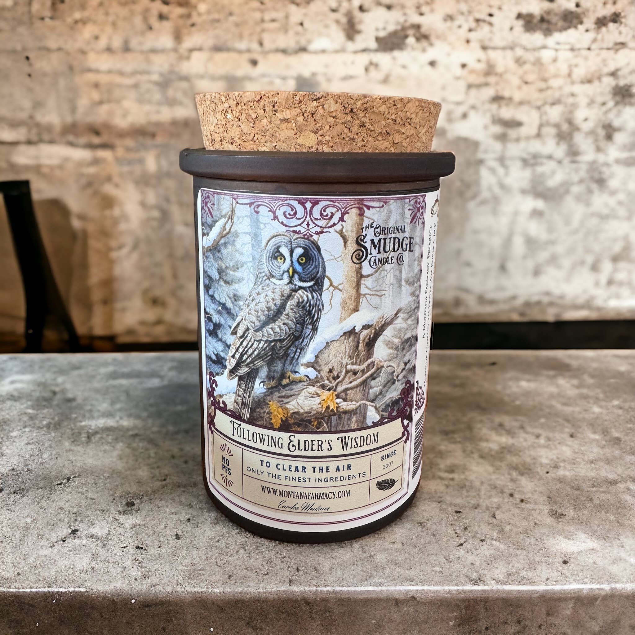 Following Elders Wisdom Vintage Owl Smudge Candle Intuition - Image 3