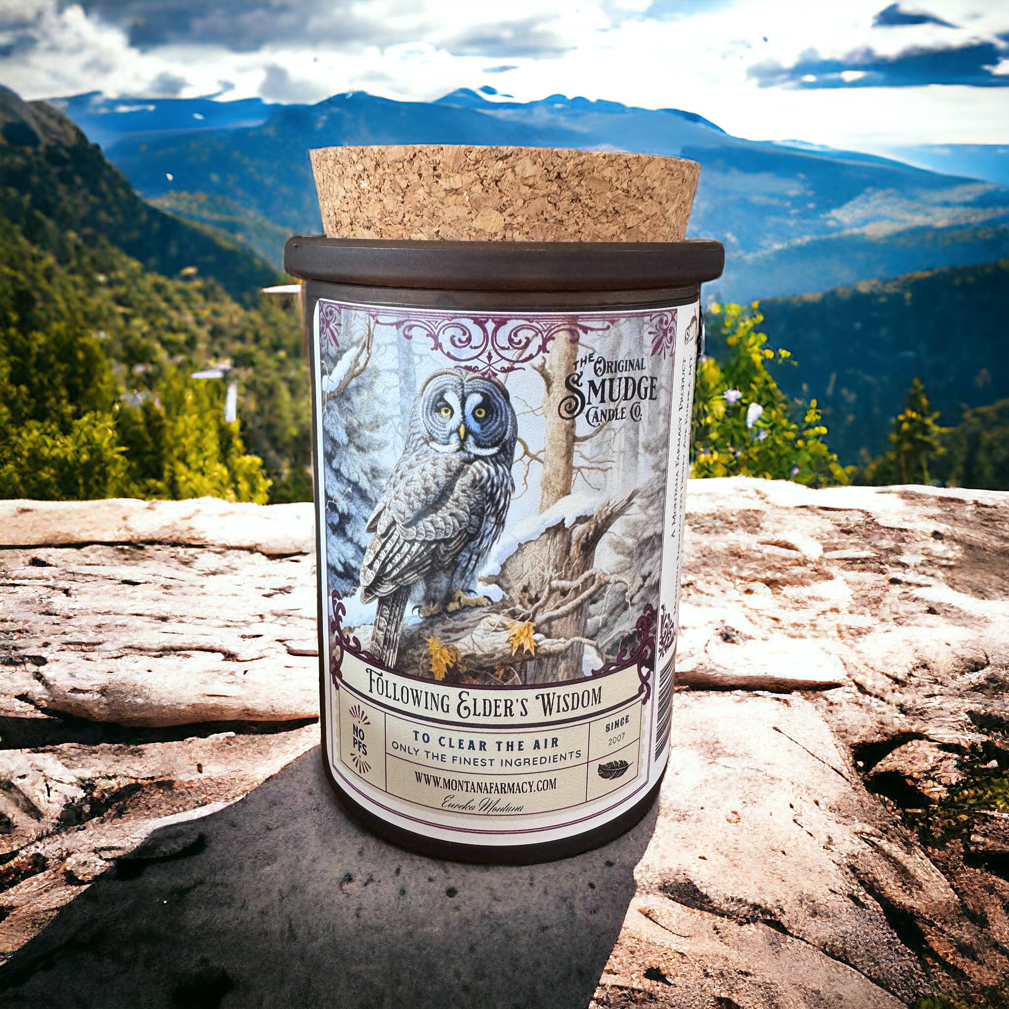 Following Elders Wisdom Vintage Owl Smudge Candle Intuition - Image 5
