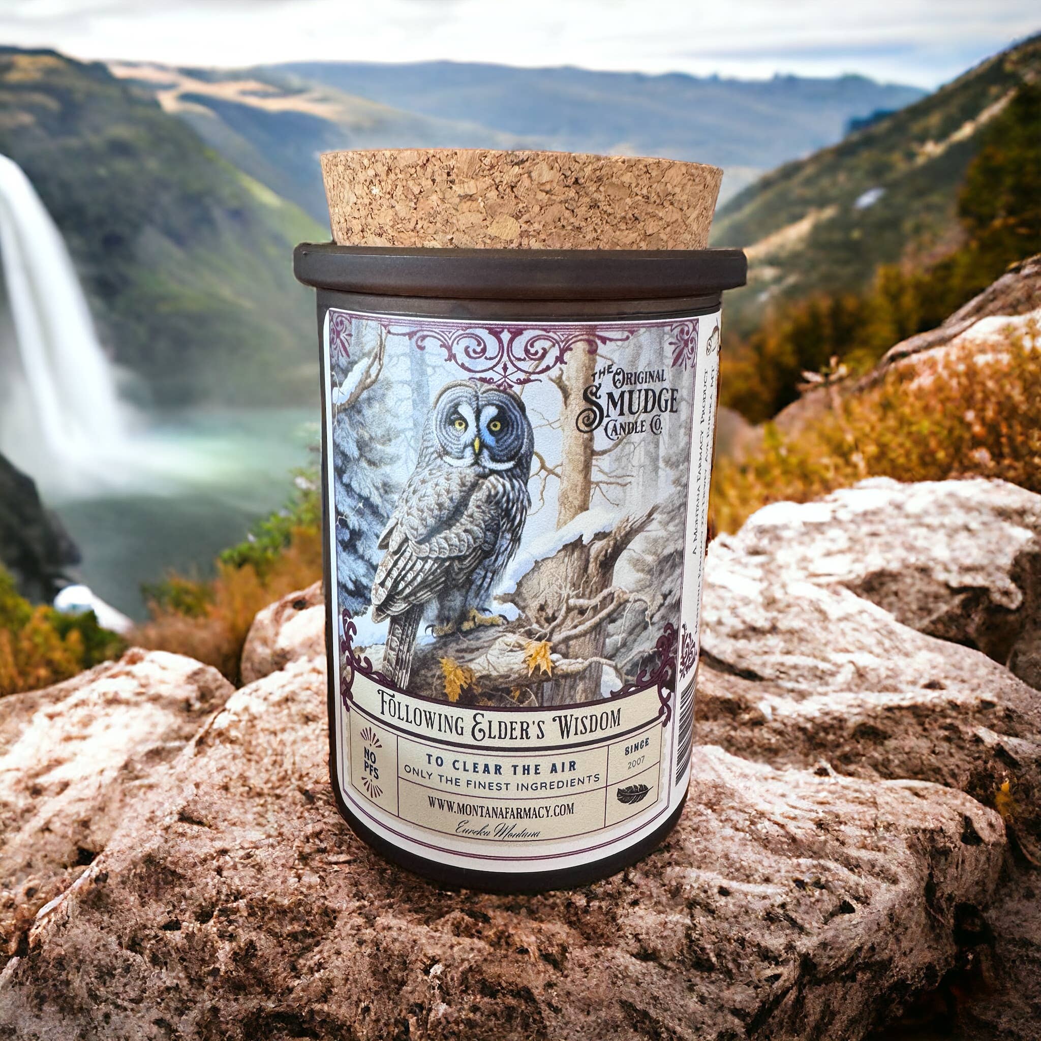 Following Elders Wisdom Vintage Owl Smudge Candle Intuition - Image 6