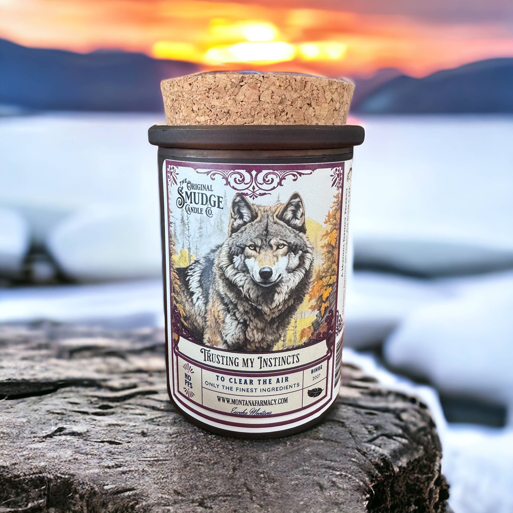 Trusting my Instincts Wolf Nature path Smudge Candle - Image 4