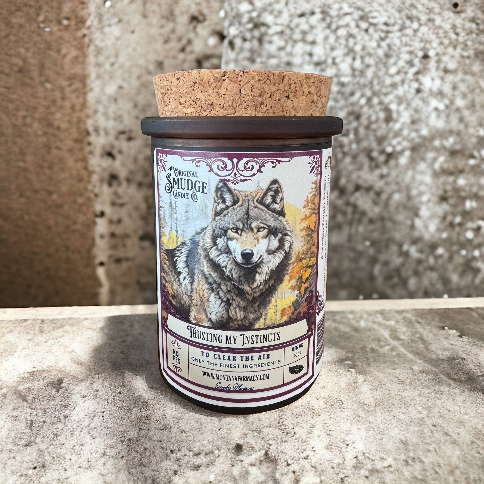 Trusting my Instincts Wolf Nature path Smudge Candle - Image 5