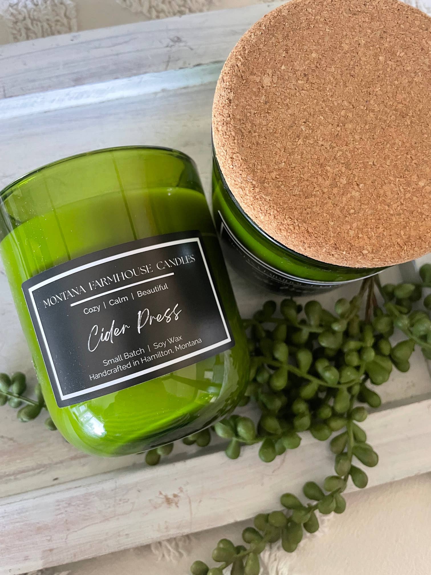 Wine Bottle Tumbler w/Cork Lid - Green - 12 Oz. - Image 2